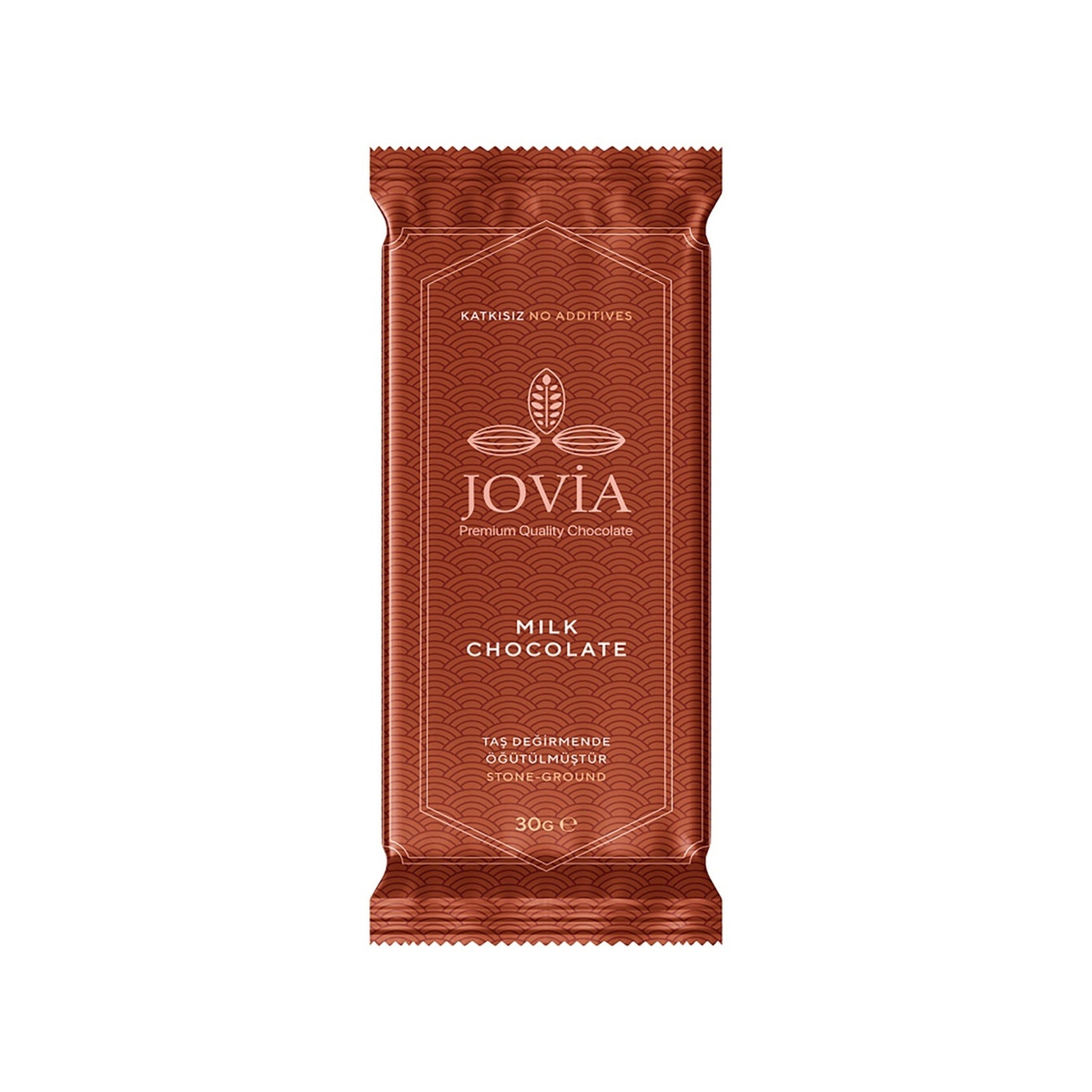Enjoy the smooth, creamy taste of Jovia Premium Milk Chocolate, made with classic chocolate ingredients like cocoa butter, cocoa mass, and real vanilla bean.