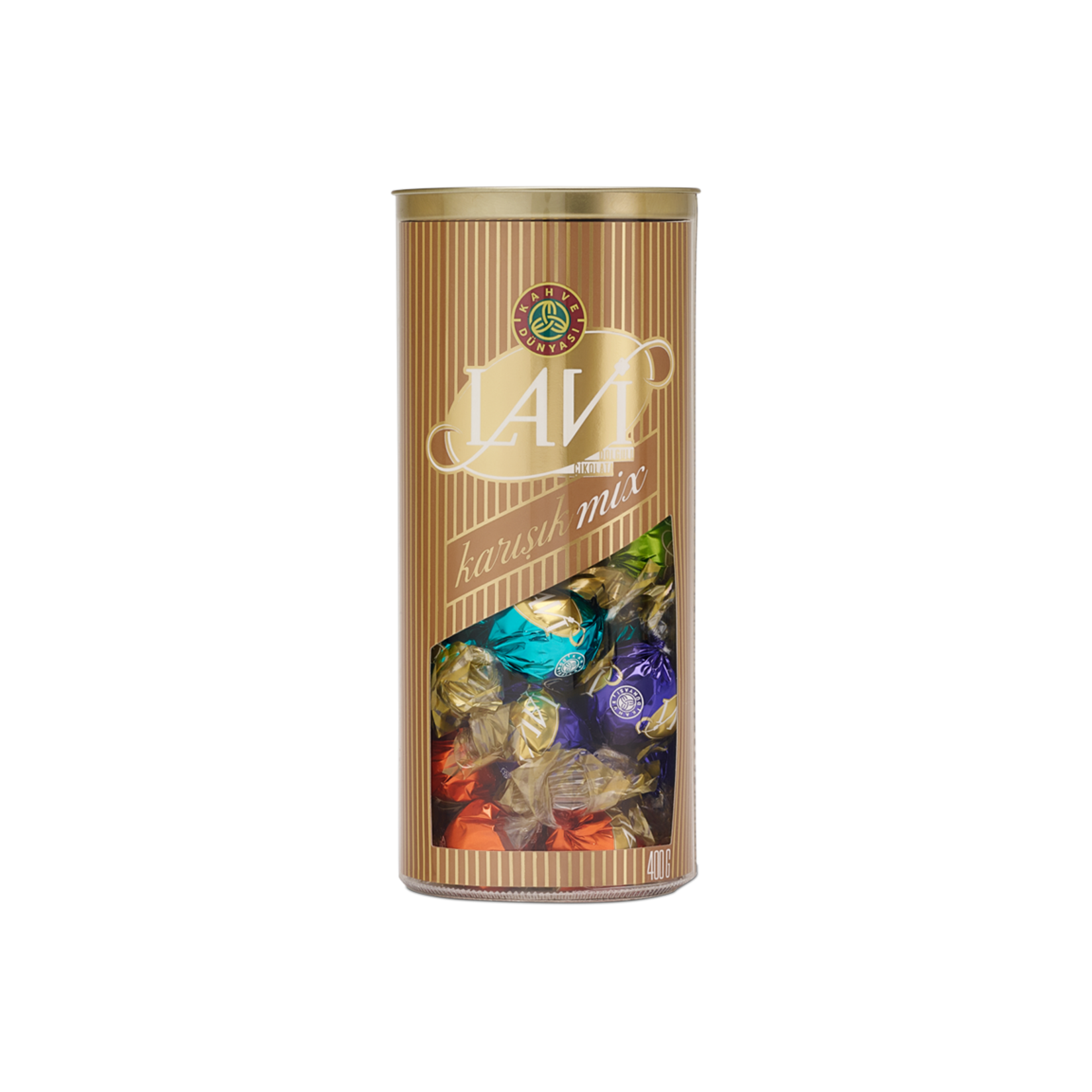 Kahve Dunyasi Lavi 6 Variety Gold Chocolate Gift Box brings together an elegant selection of milk and dark chocolates with rich, flavorful fillings.