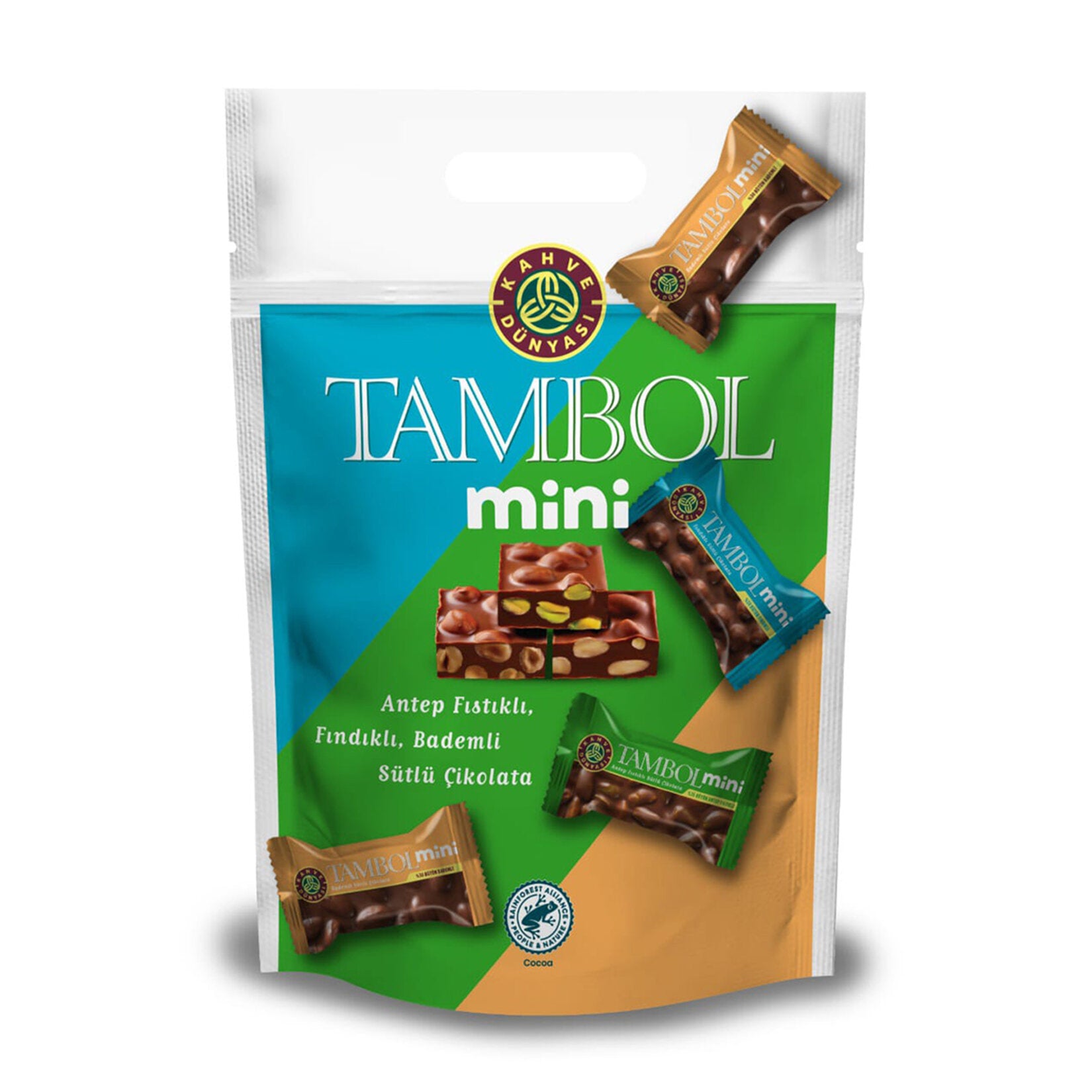 Kahve Dünyası Mini Tambol Mix brings together three of the most loved nut and chocolate combinations in one elegant box.