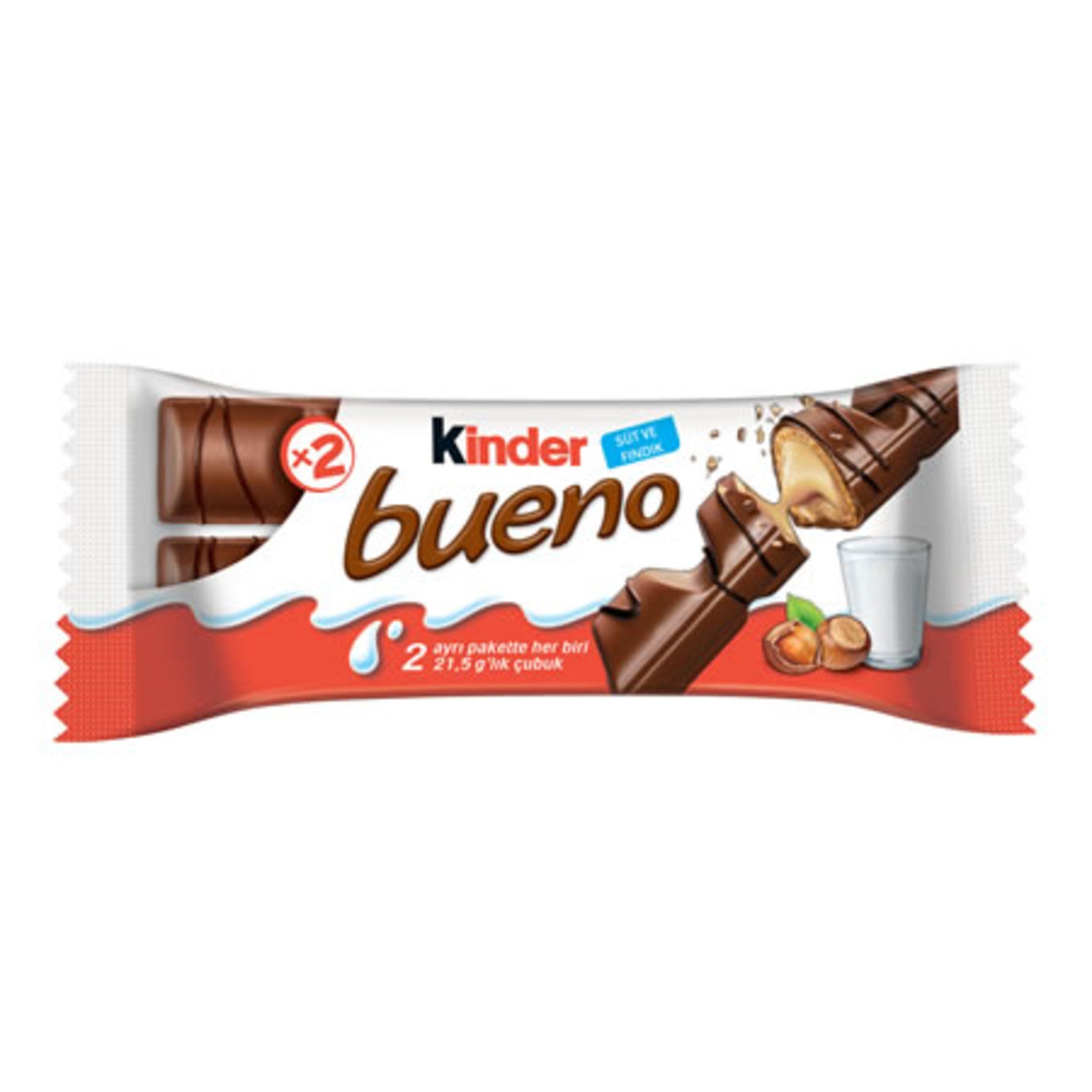 Kinder Bueno Chocolate Bar front packaging view