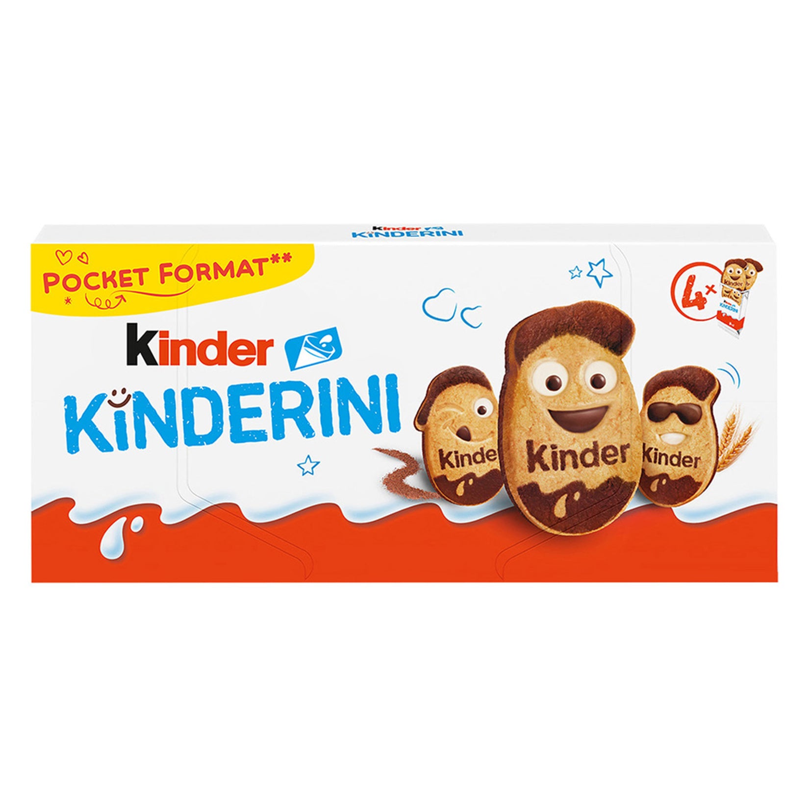 Kinder Kinderini Crispy Decorated Biscuit brings playful shapes and rich chocolate flavor together in one delightful snack.