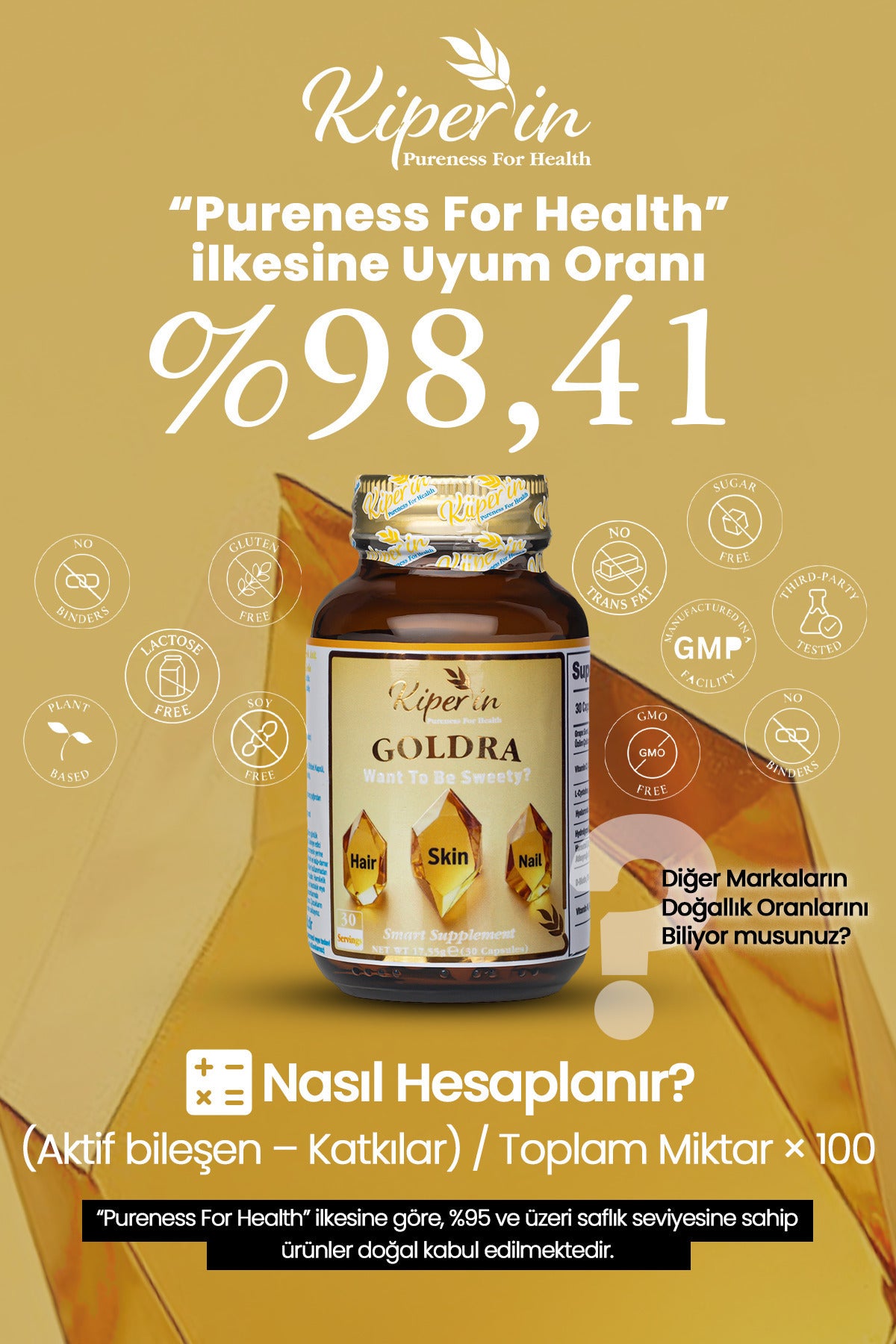 Kiperin Goldra is a thoughtfully formulated beauty support supplement designed to help maintain healthy skin, hair, and nails.