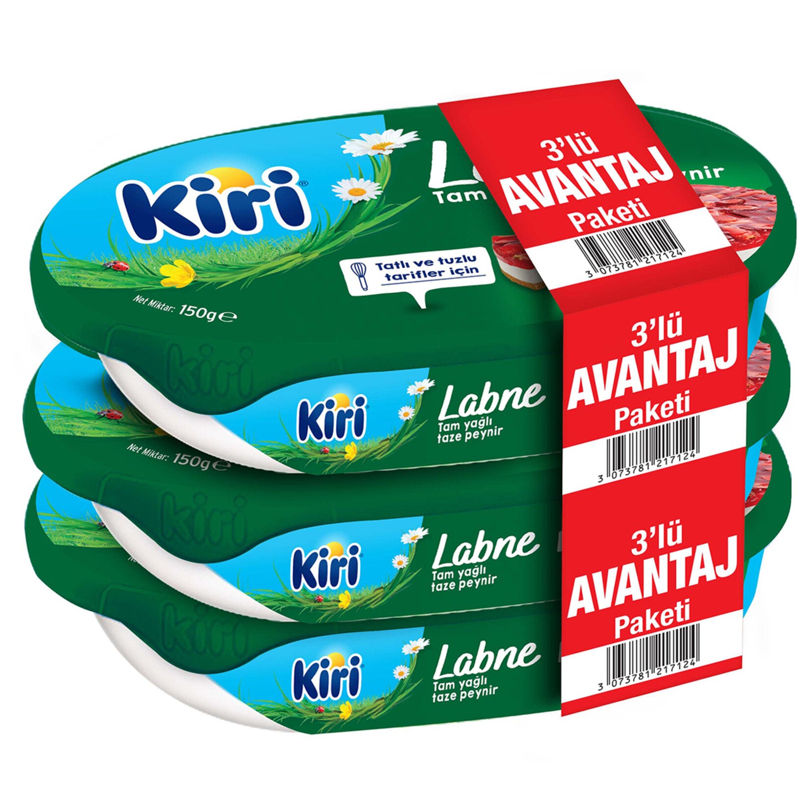 Kiri Labne Full Fat Fresh Cheese brings the rich, creamy taste of traditional Turkish-style labneh to your table in a convenient 3 x 150 g pack.