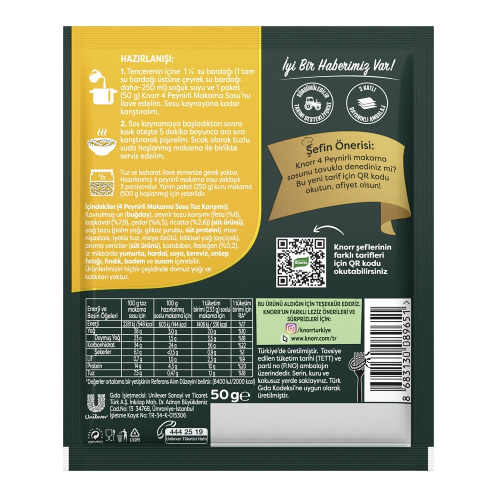 Bring rich, creamy flavor to your pasta dishes with Knorr 4 Cheese Pasta Sauce.