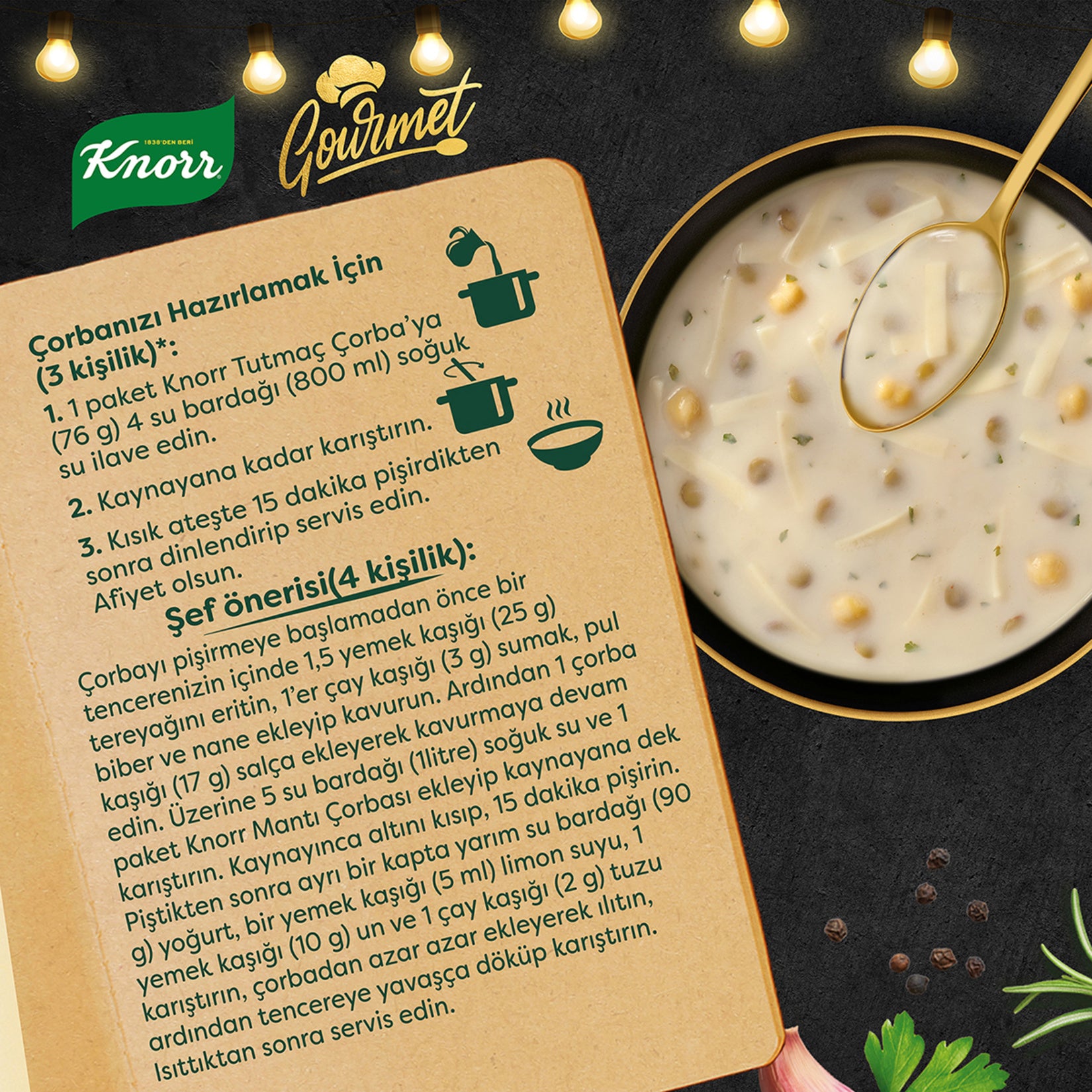 Knorr Gourmet Tutmac Soup brings the comforting taste of traditional Turkish cuisine to your table in minutes.