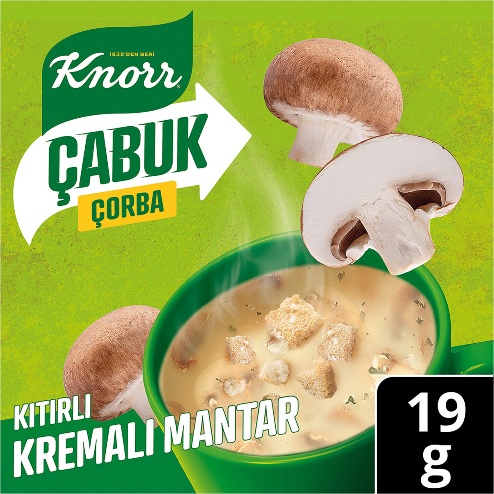 Knorr Cabuk Corba Kitirli Kremali Mantar is a quick and satisfying creamy mushroom soup with crunchy croutons, perfect for busy days when you want something warm and comforting in minutes.