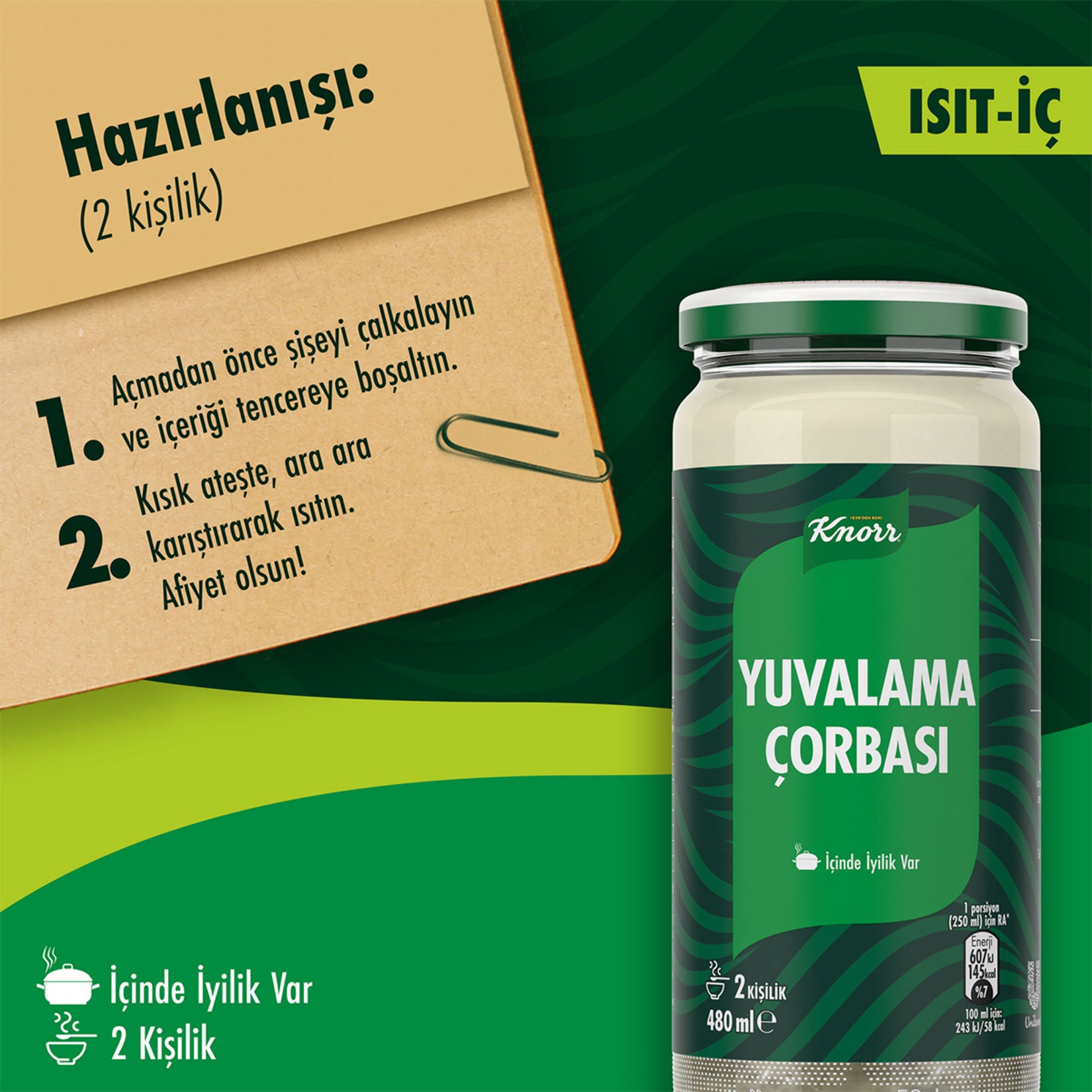 Knorr Yuvalama Soup brings the comforting flavors of traditional Turkish cuisine to your table in a convenient ready-to-enjoy format.
