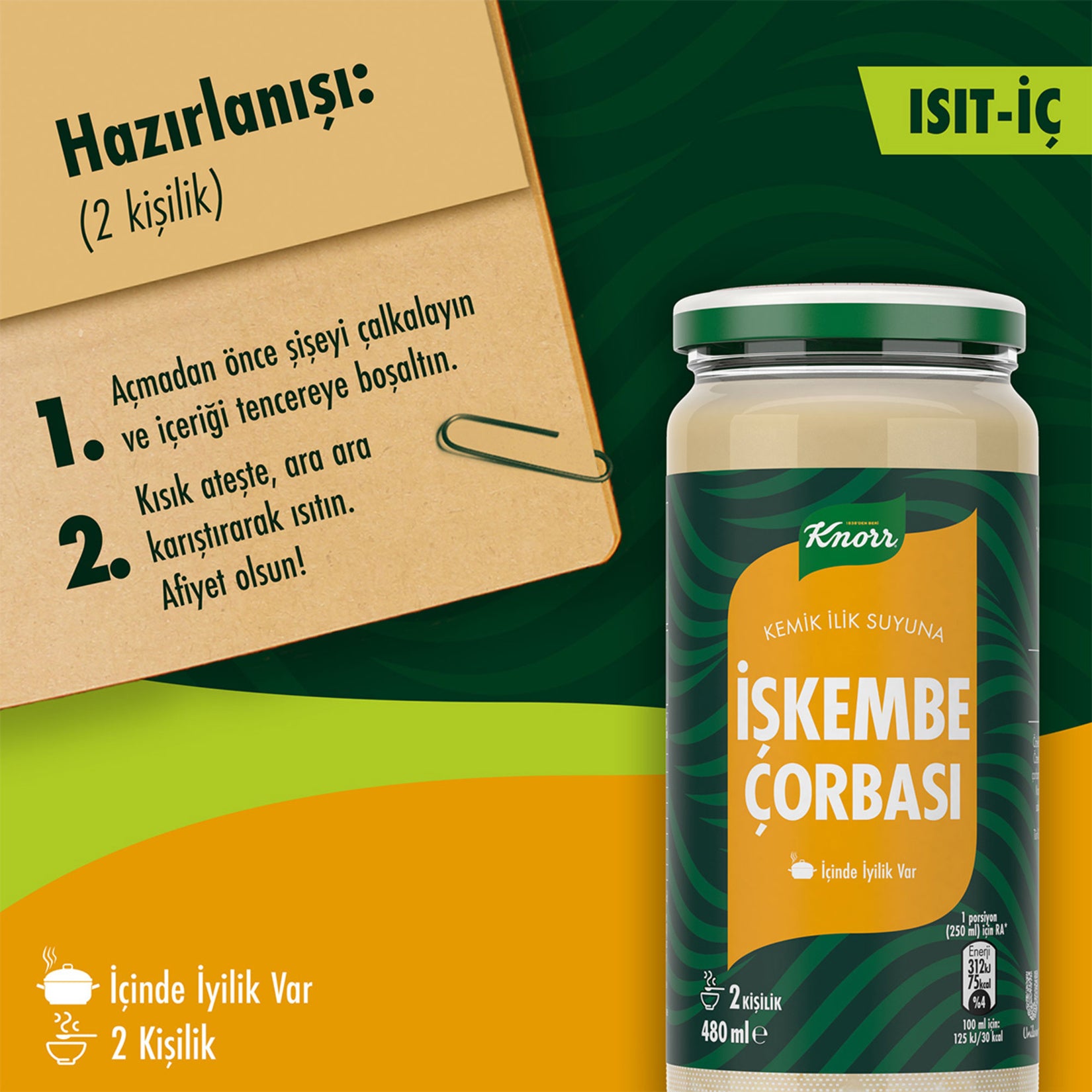 Knorr Tripe Soup with Bone Marrow Broth brings one of Türkiye’s most beloved traditional soups straight to your table in a convenient ready-to-heat format.