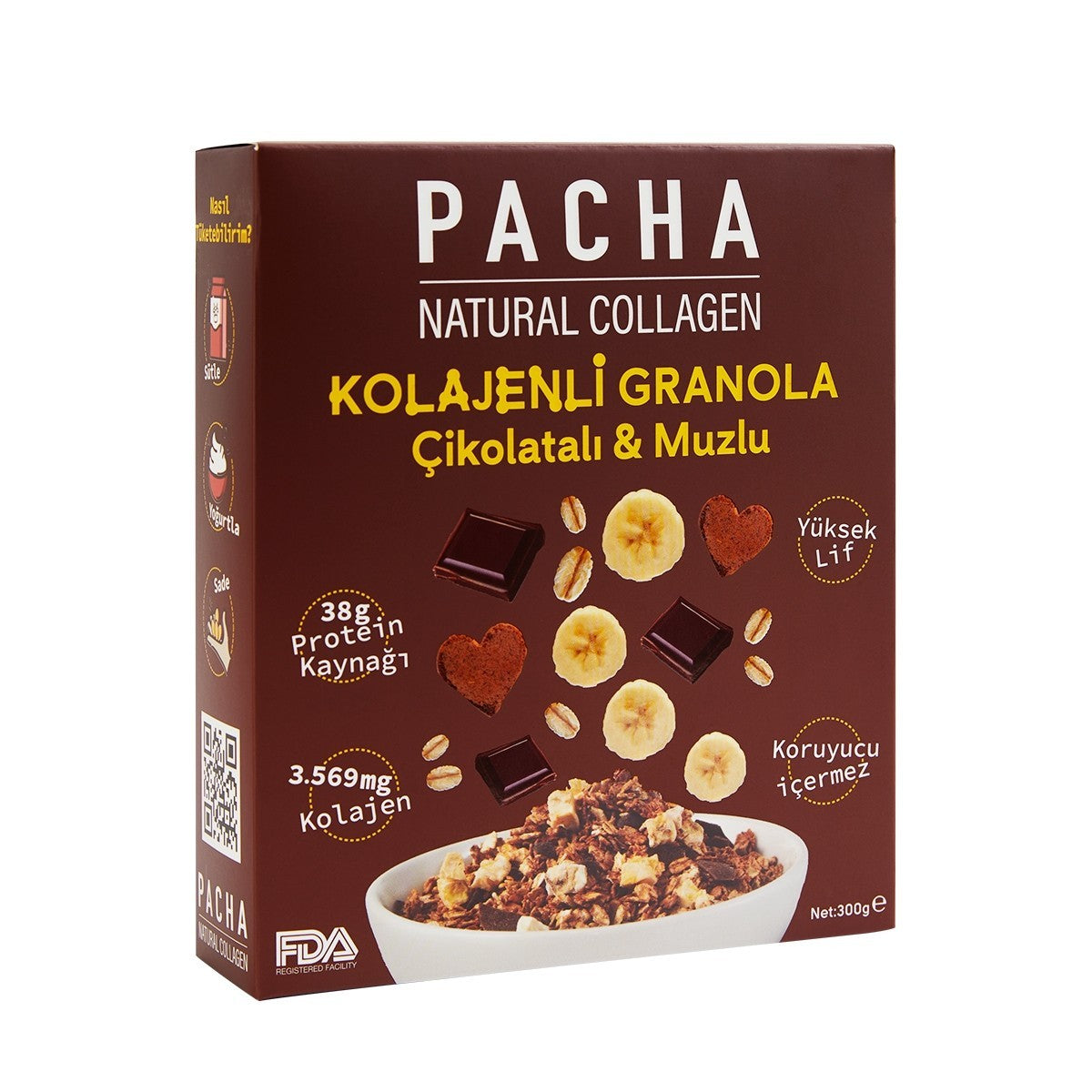 Pacha Natural Protein Chocolate Banana Collagen Granola 10.5 oz (300 g)