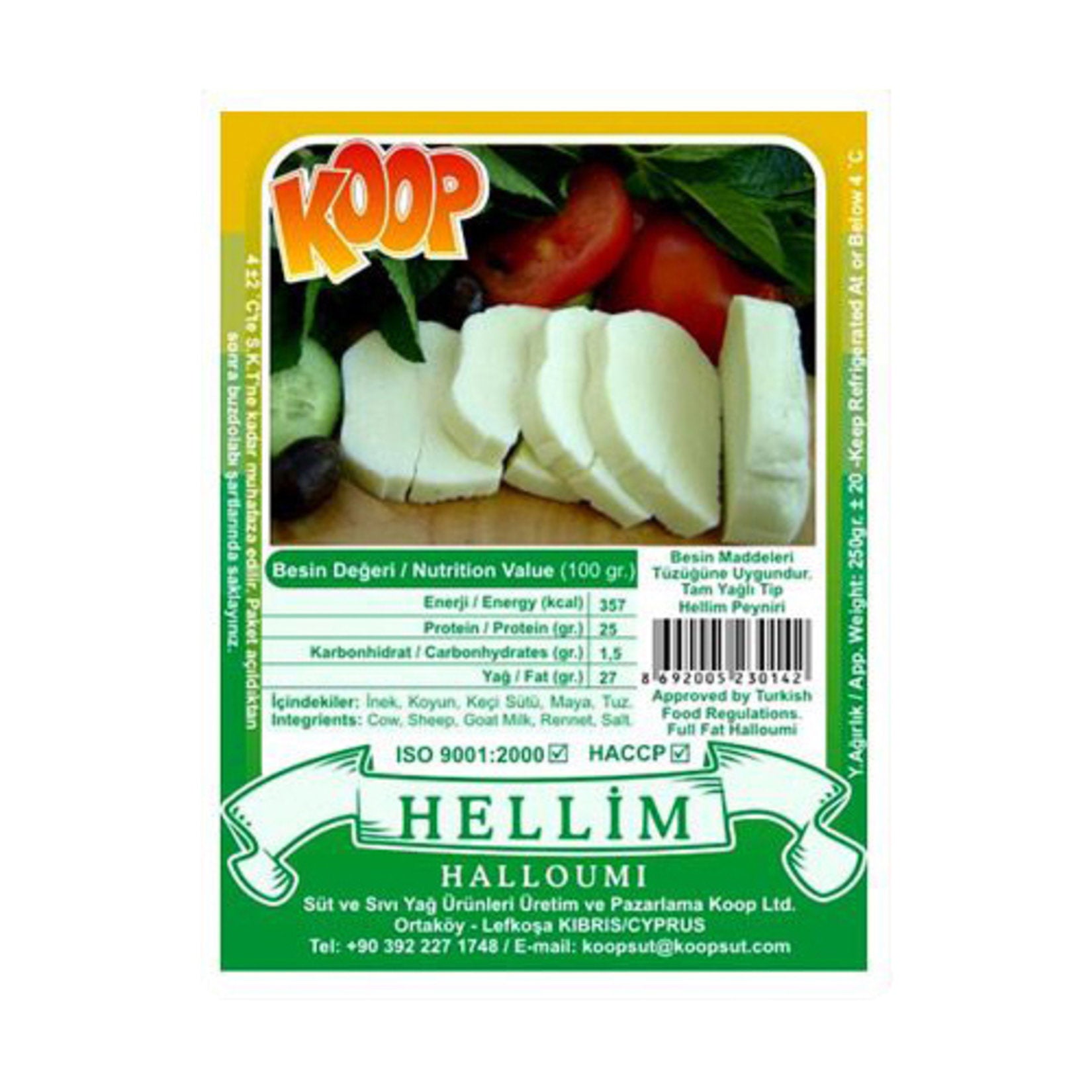 Koop Sut Hellim Peyniri is a traditional grilling cheese crafted from a balanced blend of sheep, goat, and cow’s milk.