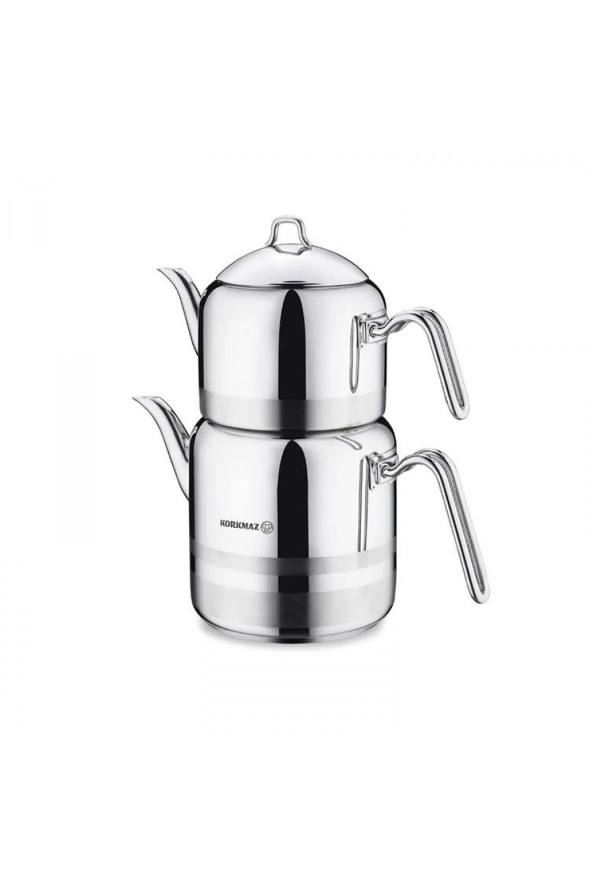Bring classic Turkish tea culture to your kitchen with the Korkmaz Kor A114 Largo Stainless Steel Teapot Set.
