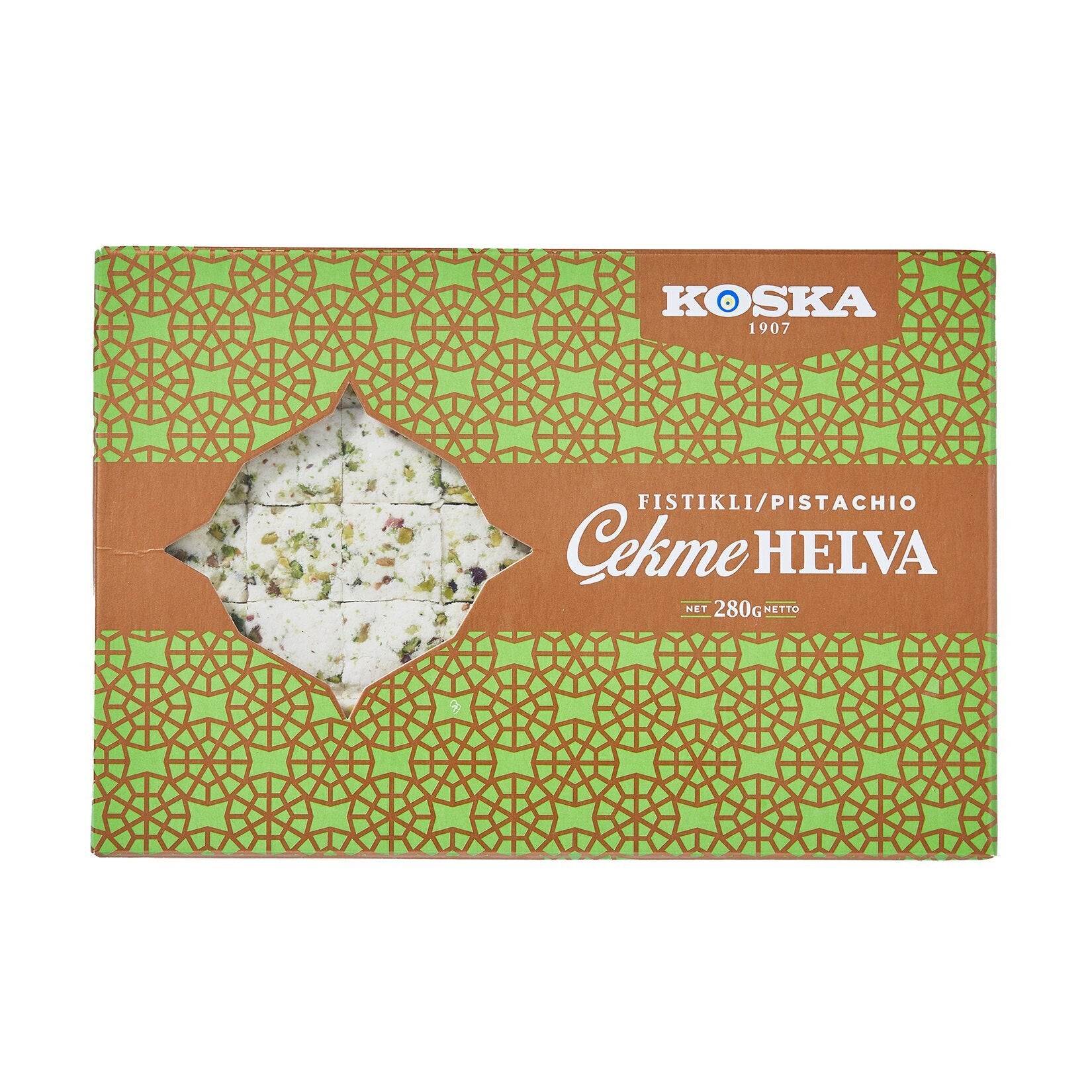 Koska Pistachio Cekme Halva brings the rich tradition of Turkish confectionery to your table.