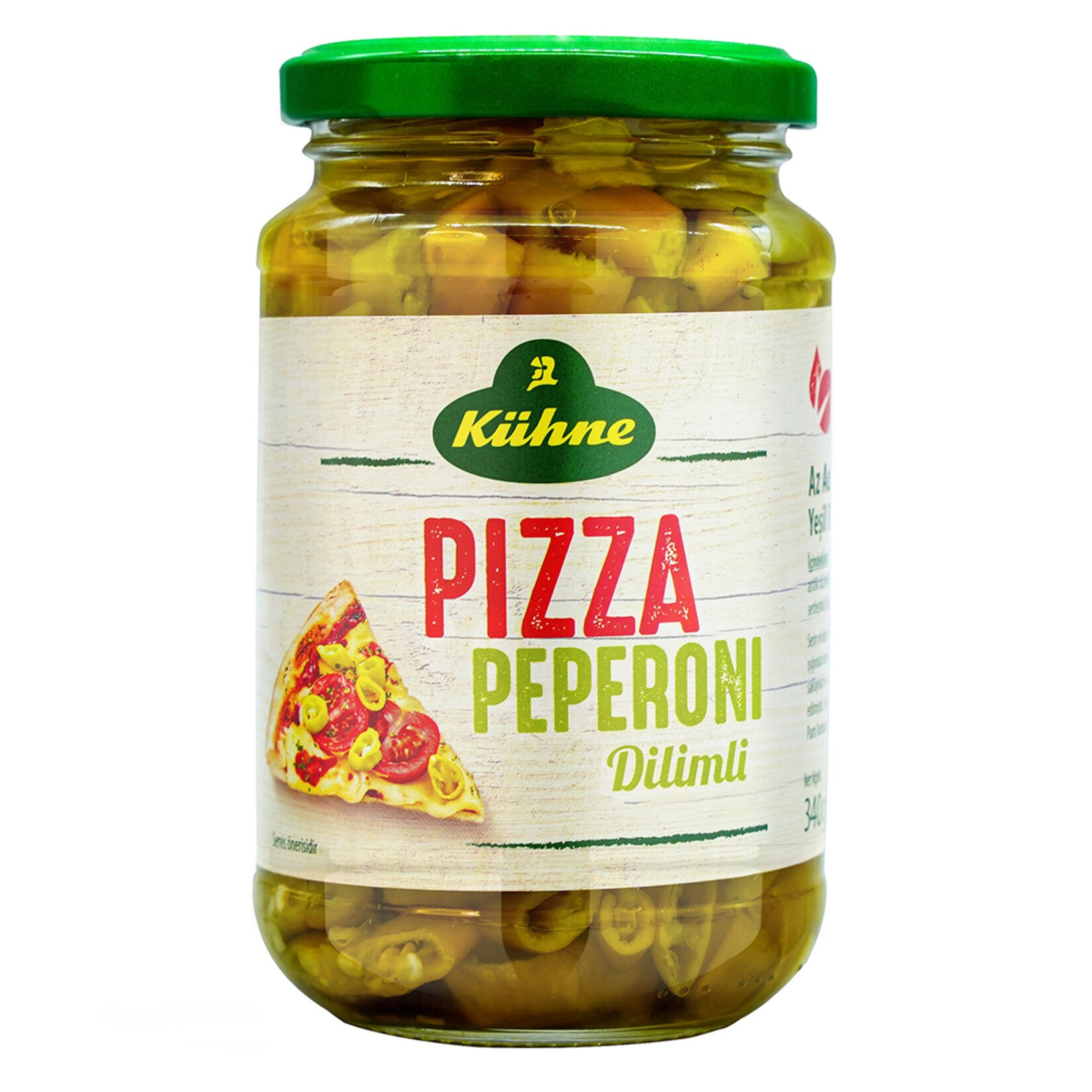 Kuhne Mild Green Pepper Pickles bring a balanced, lightly spicy crunch to your table.