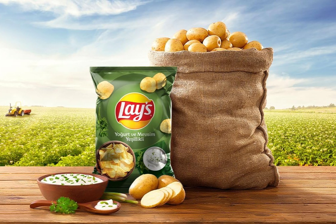 Lays Potato Chips with Yogurt and Seasonal Vegetables