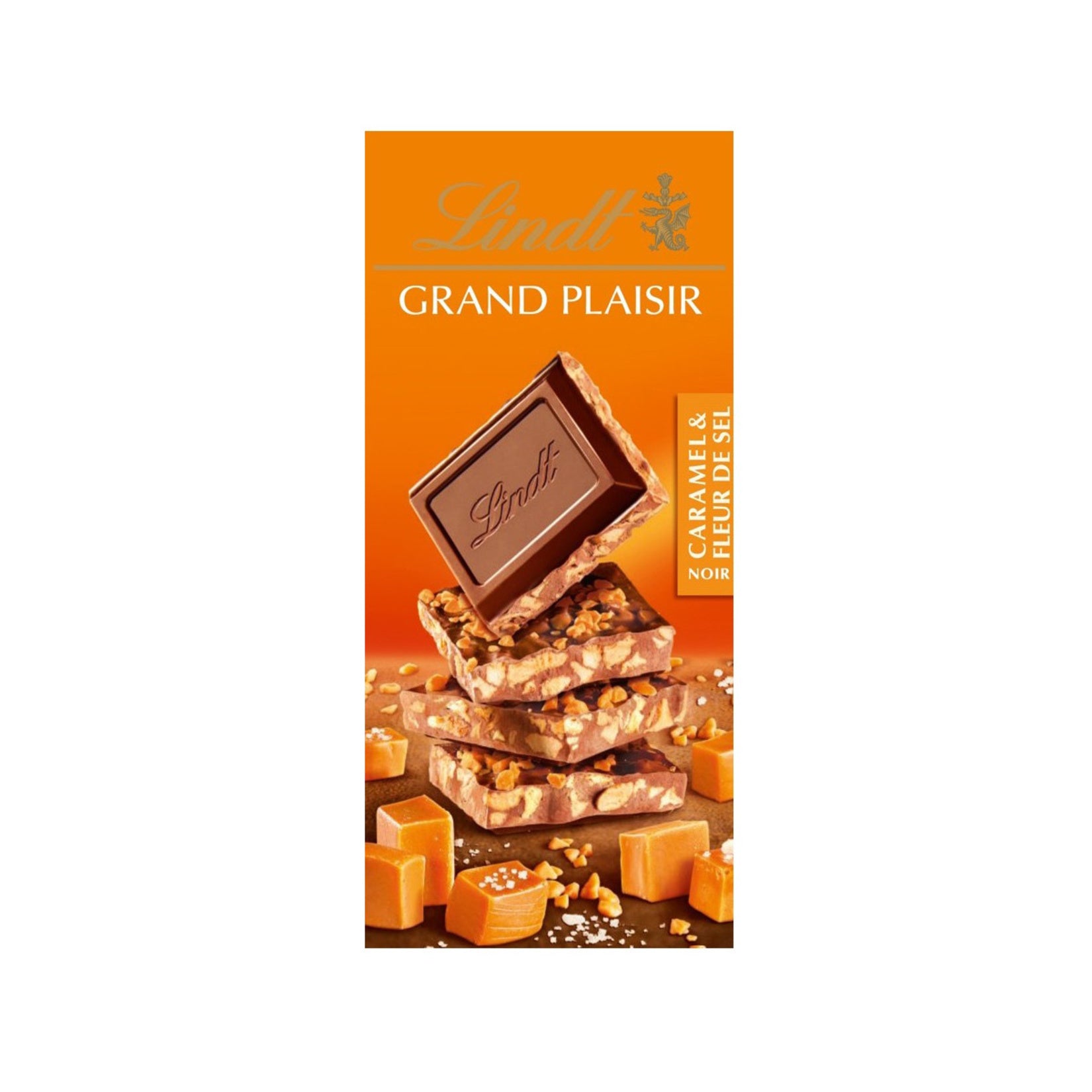 Discover the perfect balance of rich cocoa and sweet-salty crunch with Lindt Dark Chocolate with Caramel Pieces & Sea Salt.