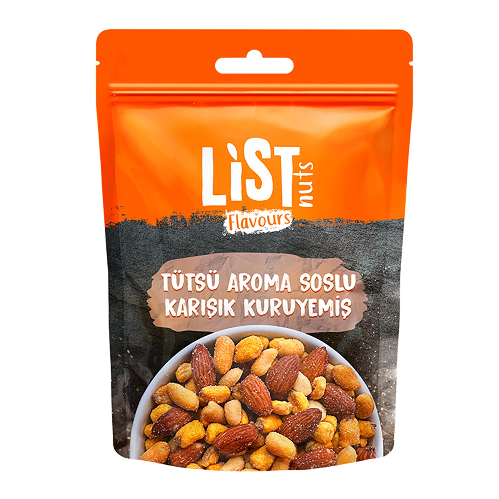 Enjoy a bold twist on traditional Turkish snacks with List Nuts Smoked Flavor Sauce Mixed Nuts.