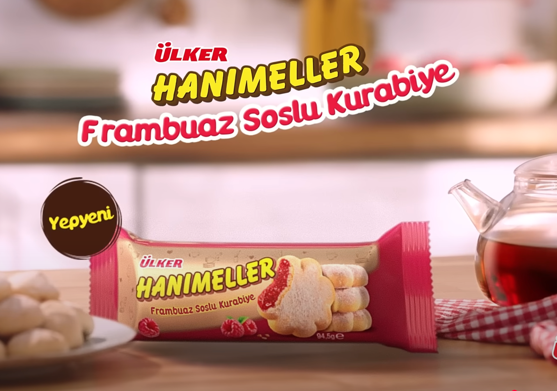 Ülker Hanımeller Raspberry-Filled Cookies – 3.33 oz (94.5 g)

