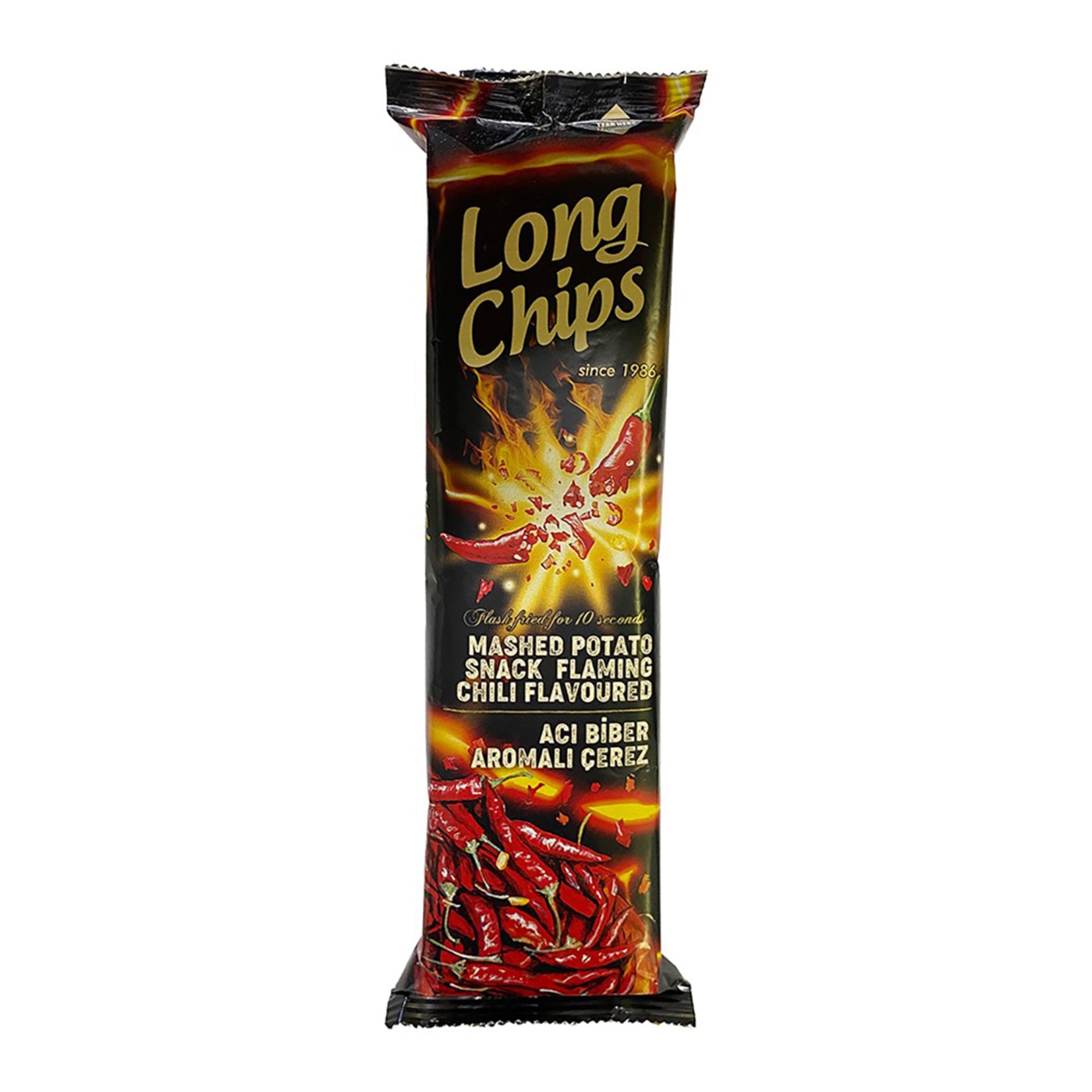Turn up the heat with Long Chips Spicy Pepper Flavored Snack, a bold and crispy potato snack inspired by popular flavors from Türkiye.