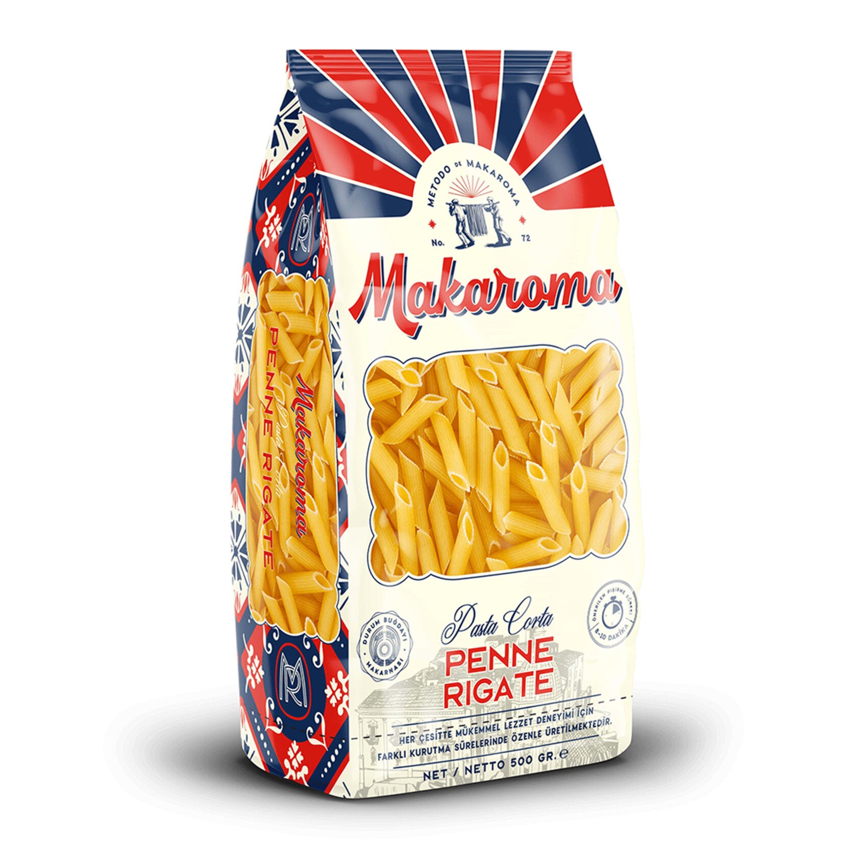 Makaroma Penne Rigate Pasta is a classic pantry staple made from high-quality durum wheat semolina.
