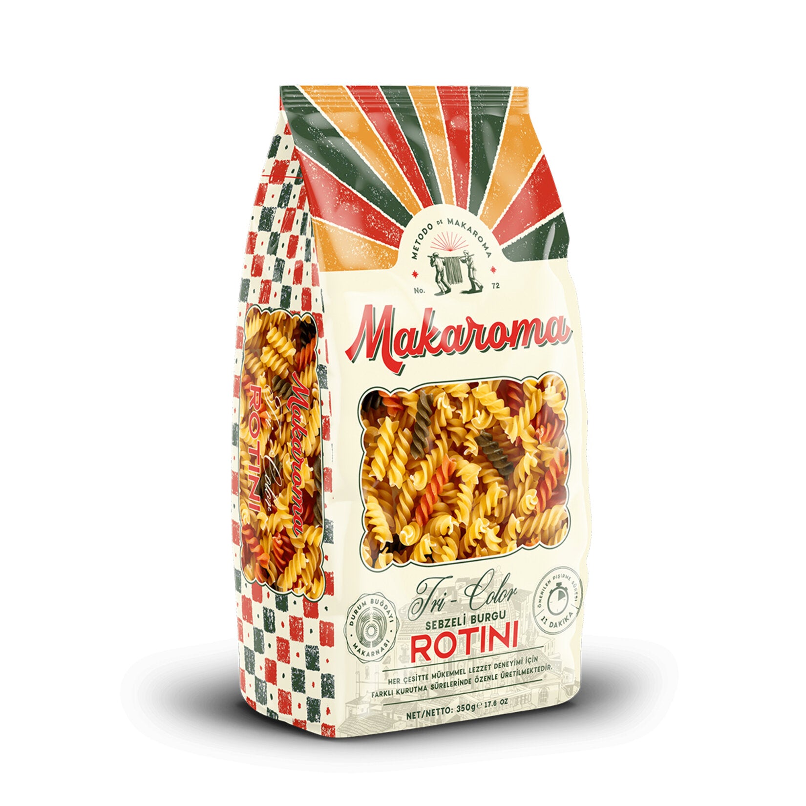 Bring color and flavor to your meals with Makaroma Tri Color Vegetable Rotini Pasta.