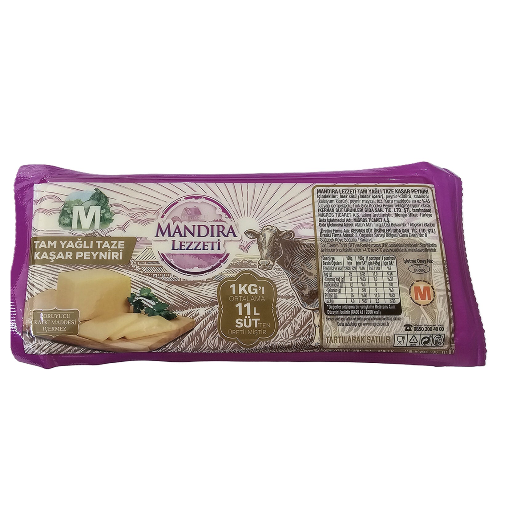 Mandıra Lezzeti Full Fat Fresh Kashar Cheese is a classic Turkish breakfast favorite made from high-quality cow’s milk.