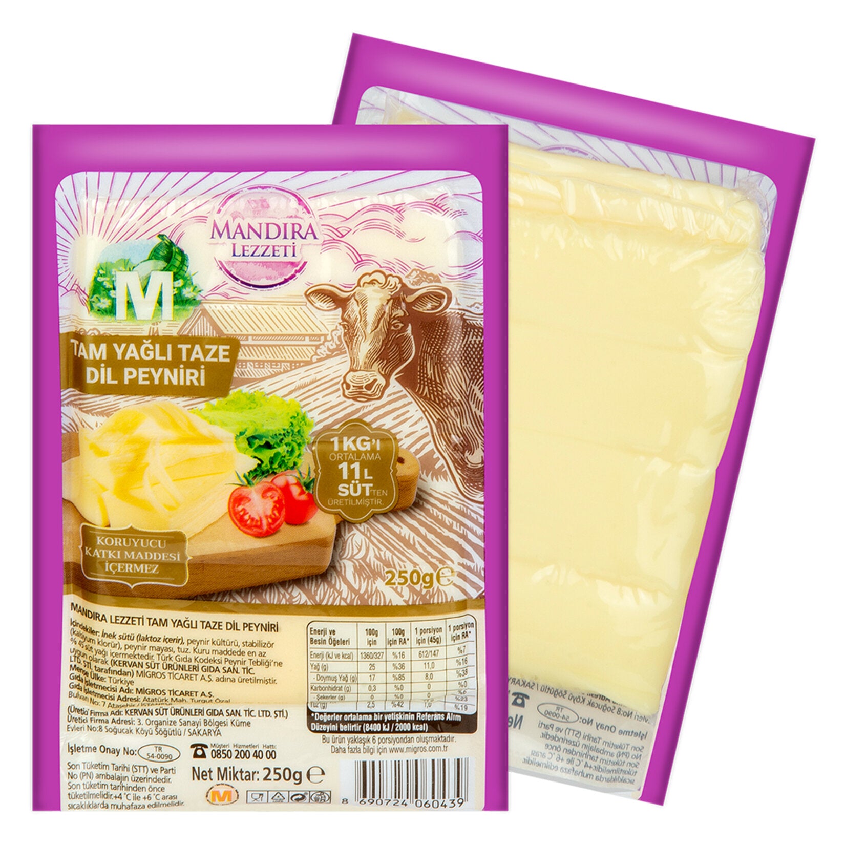 Mandira Lezzeti Full Fat Fresh String Cheese brings the traditional taste of dairy craftsmanship from Türkiye straight to your table.