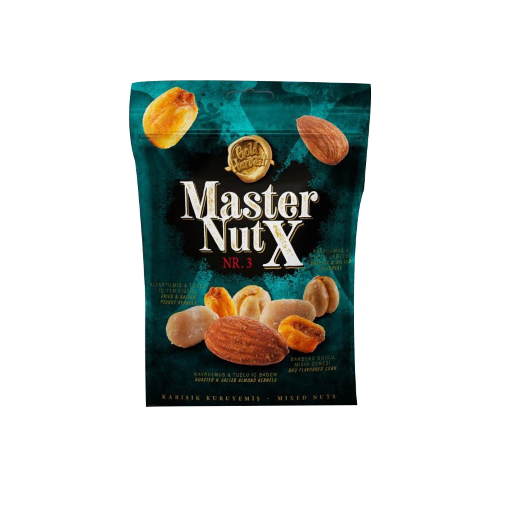 Master Nut X NR3 Mixed Nuts brings together a flavorful selection of roasted and seasoned snacks inspired by popular nut mixes from Türkiye.