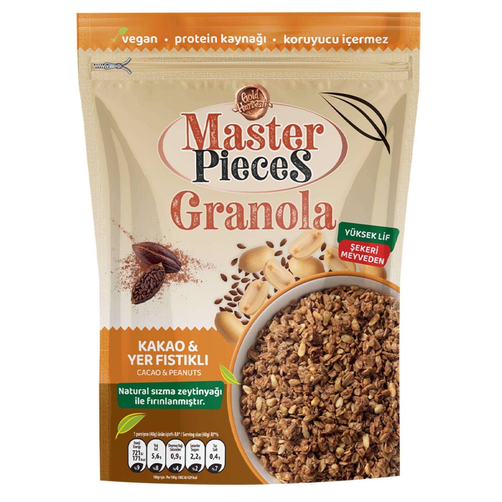 Start your morning with Master Pieces Peanut Granola, a wholesome blend of oats and roasted peanuts crafted for a naturally satisfying breakfast.