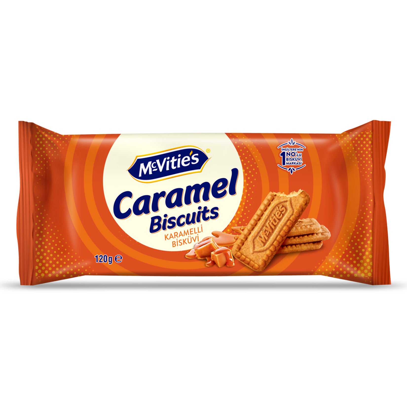 Enjoy the rich taste of McVitie's Caramel Biscuit, a satisfying sweet snack that combines crisp biscuit layers with smooth caramel flavor.