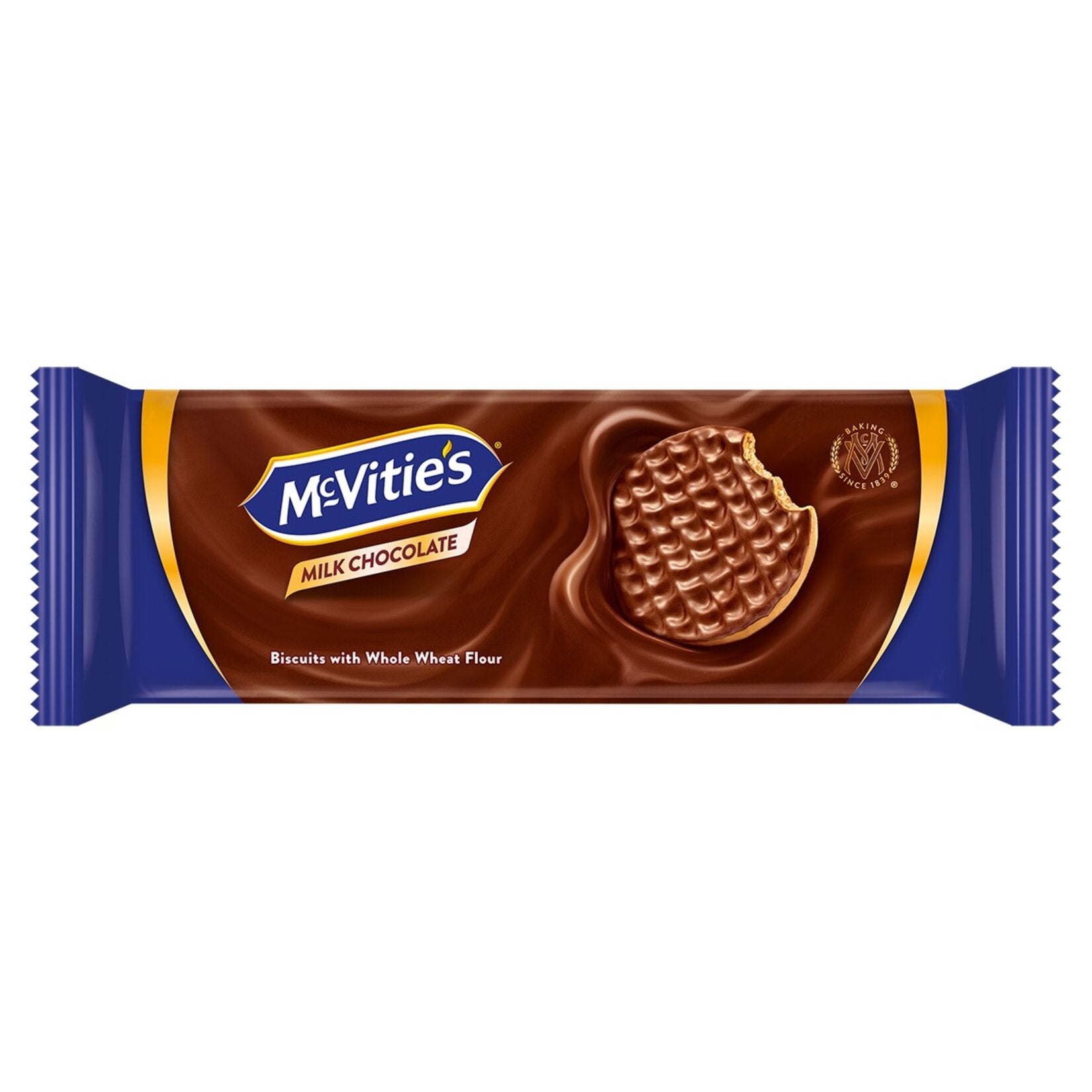 Mcvitie's Digestive Milk Chocolate Biscuit brings together the wholesome crunch of classic digestive biscuits with a rich coating of smooth milk chocolate.