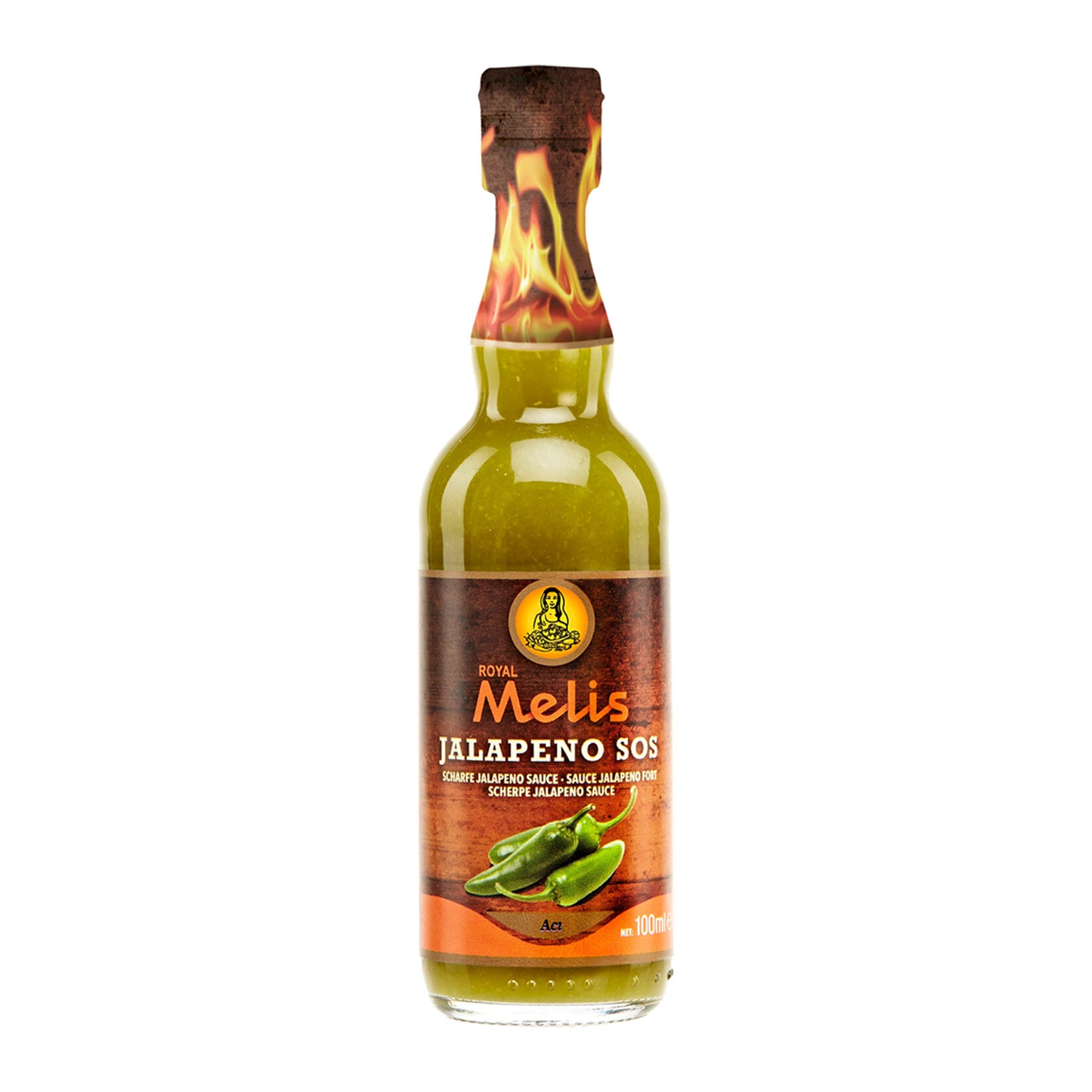 Turn up the heat with Melis Jalapeno Hot Sauce, a bold and zesty condiment crafted for spice lovers.