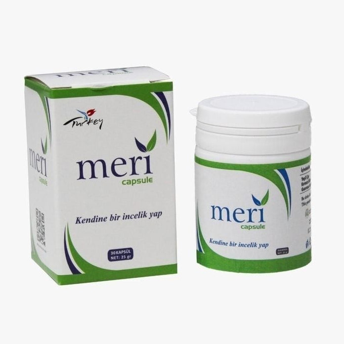Meri Detox Detox Capsules are a botanical capsule blend made with well-known plant ingredients like green tea, guarana fruit, red pepper, and bitter orange (turunc).