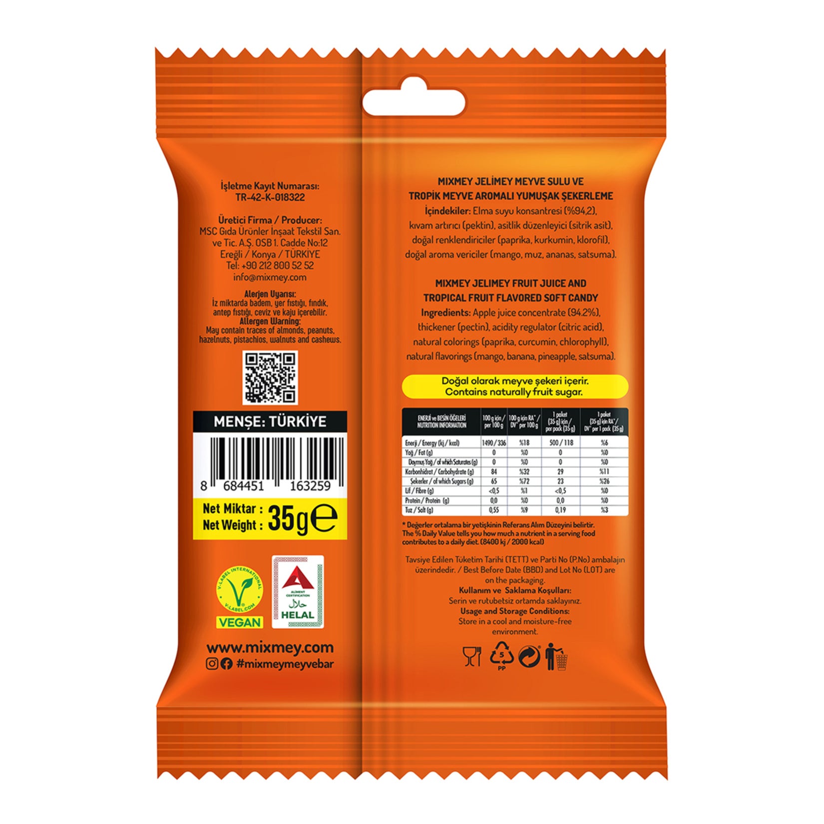 Discover the tropical burst of flavor with Mixmey Jelimey Tropic Fruit Gummies. Made with 94.2% appl