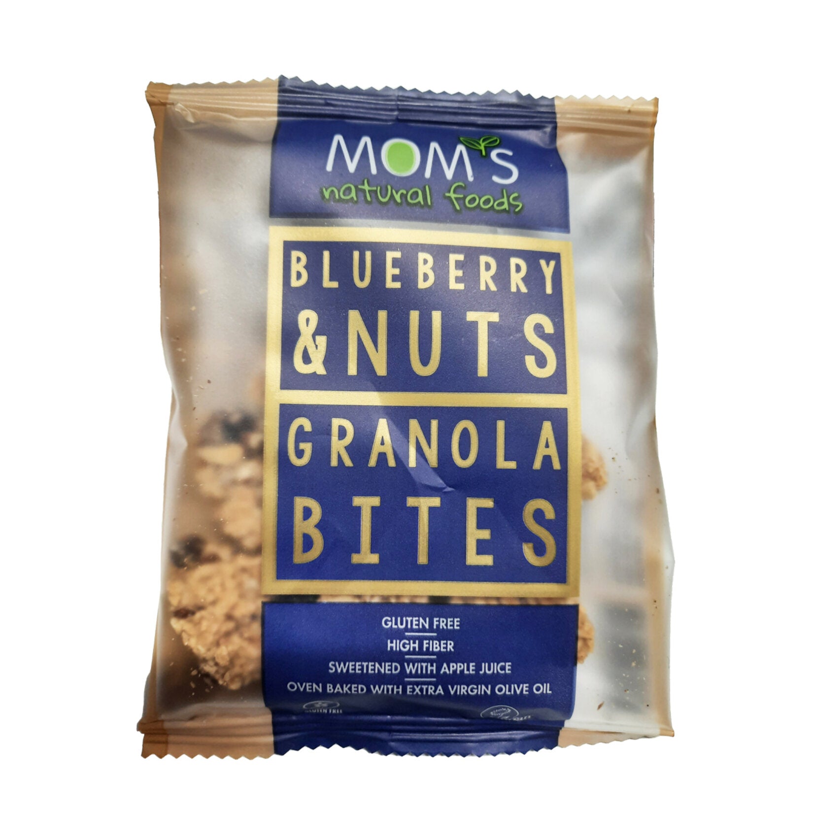 Start your morning with Mom's Natural Foods Blueberry & Nut Gluten-Free Granola, a wholesome blend of gluten-free oats, real blueberries, and a rich mix of nuts and seeds.