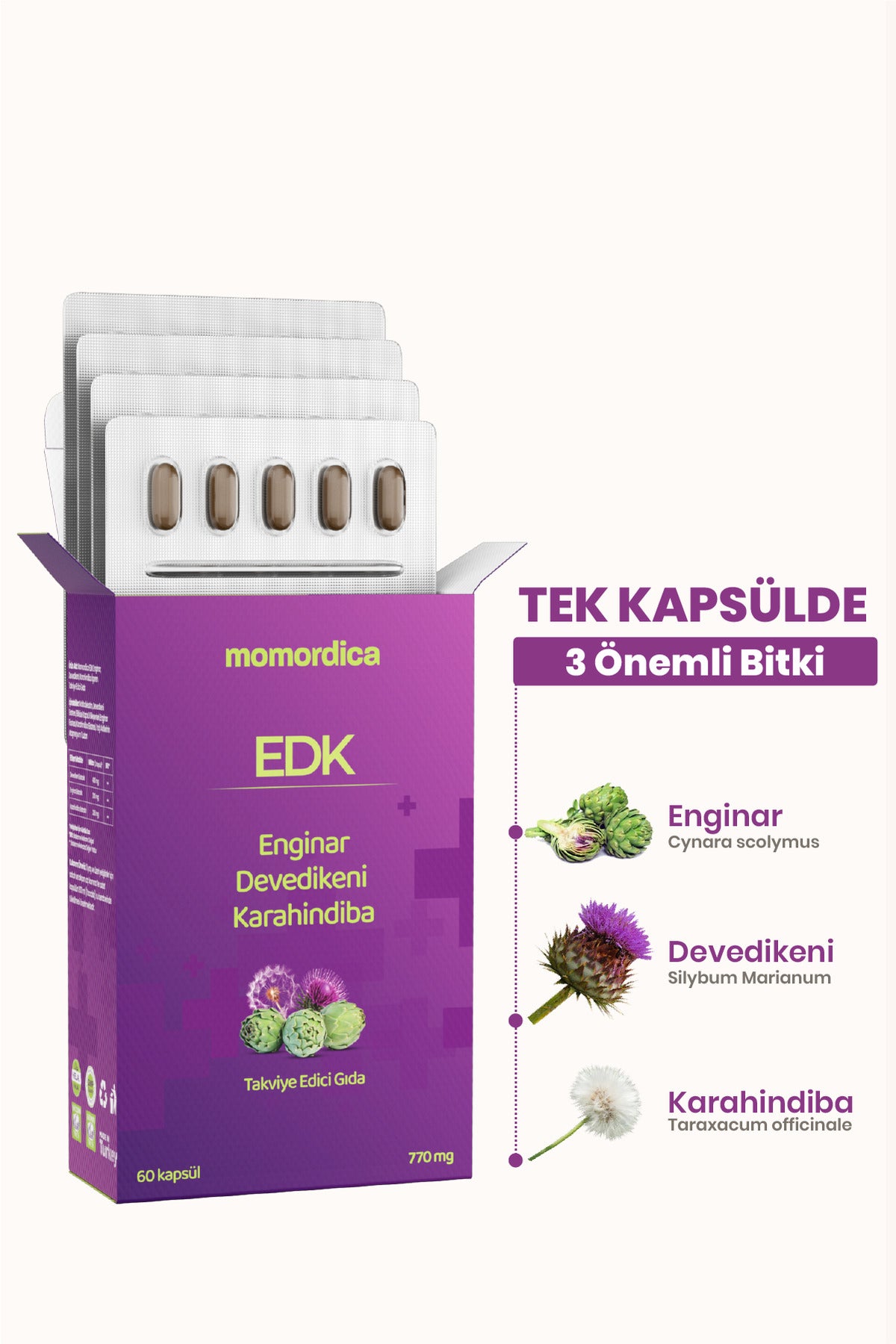 MOMORDICA Artichoke Milk Thistle Dandelion Capsules provide a carefully selected herbal blend featuring Artichoke (Cynara scolymus), Milk Thistle (Silybum marianum), and Dandelion (Taraxacum officinale).