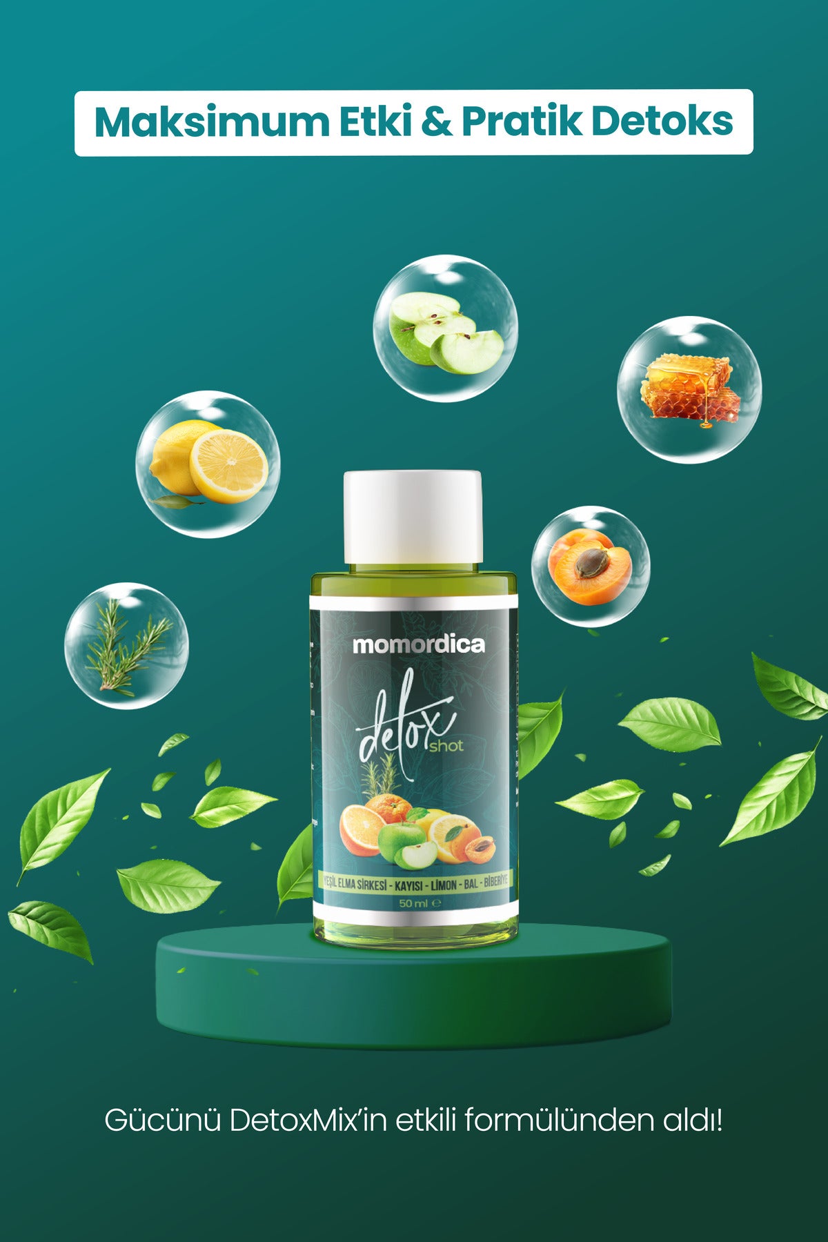 MOMORDICA DetoxMix Shot is a convenient liquid herbal blend formulated with Green Apple Vinegar, fruit extracts, and traditional botanical ingredients.