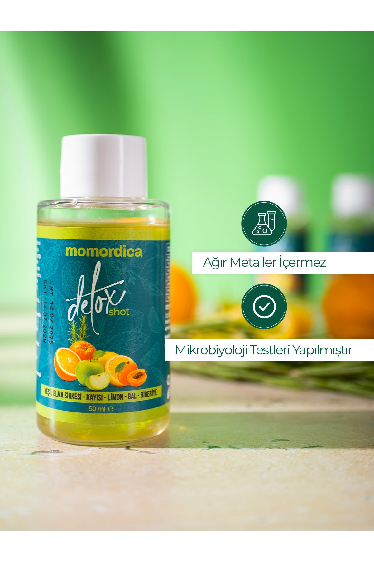 MOMORDICA DetoxMix Shot is a convenient liquid herbal blend formulated with Green Apple Vinegar, fruit extracts, and traditional botanical ingredients.