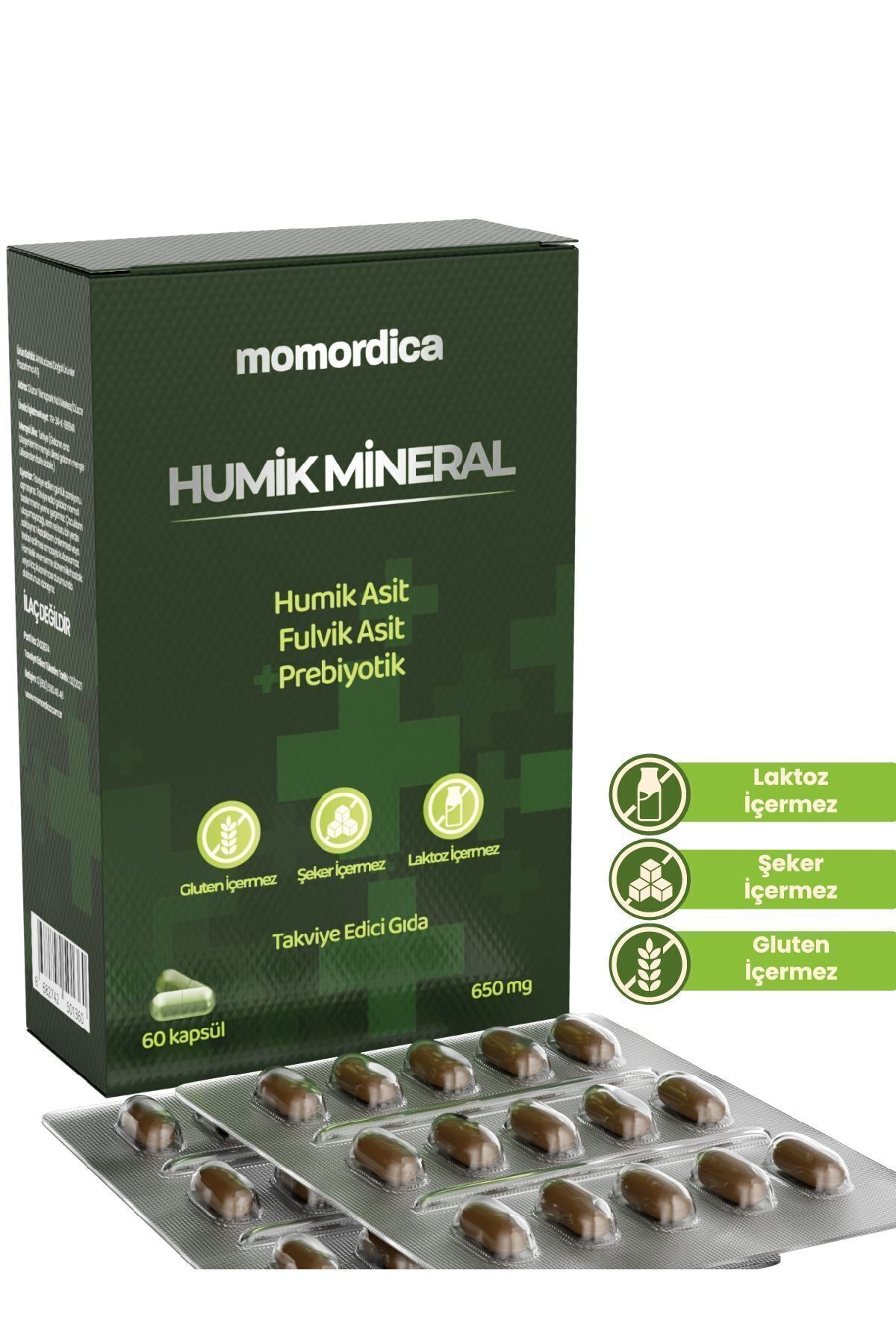MOMORDICA Humic Fulvic Acid Capsule provides a balanced blend of Humic Acid and Fulvic Acid, complemented with a prebiotic component to support digestive balance and overall wellness.