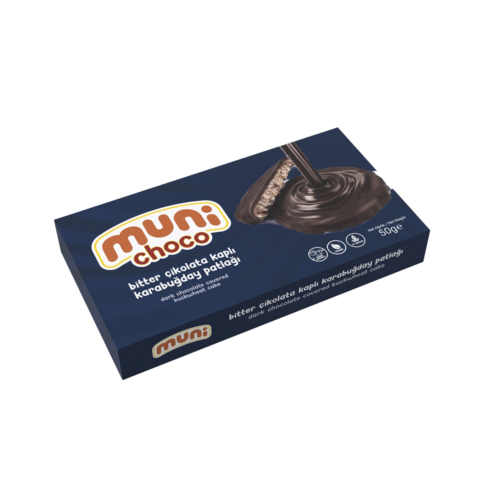 Muni Choco No Added Sugar Dark Chocolate Coated Buckwheat Crisp brings together rich dark chocolate and crunchy buckwheat crisps for a lighter, smarter snacking option.