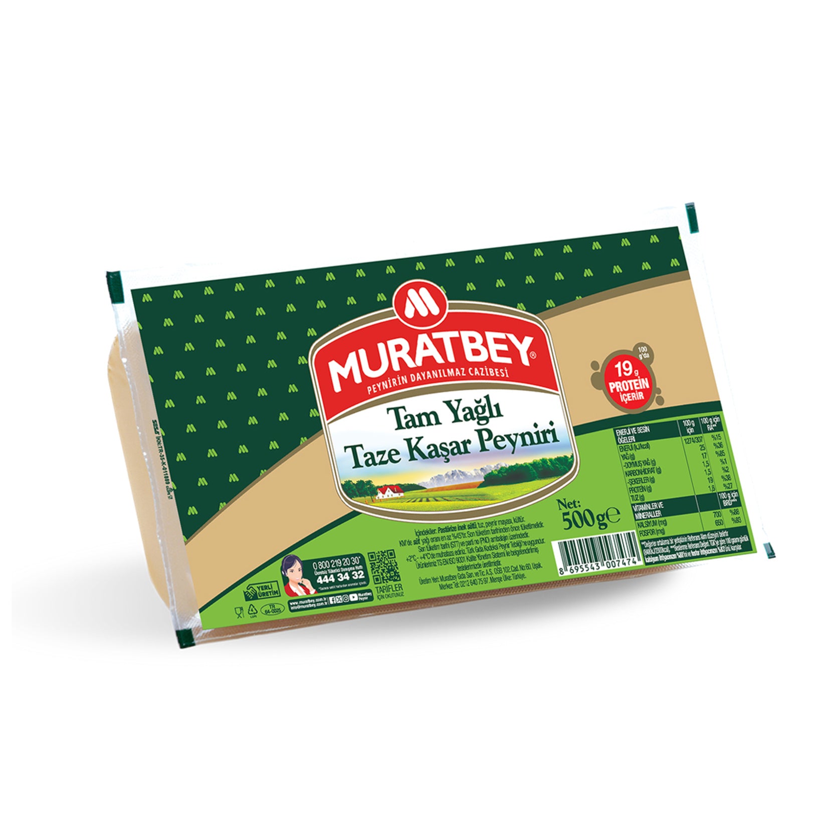 Muratbey Full Fat Fresh Kashar Cheese is a classic Turkish breakfast favorite made from high-quality pasteurized cow’s milk.