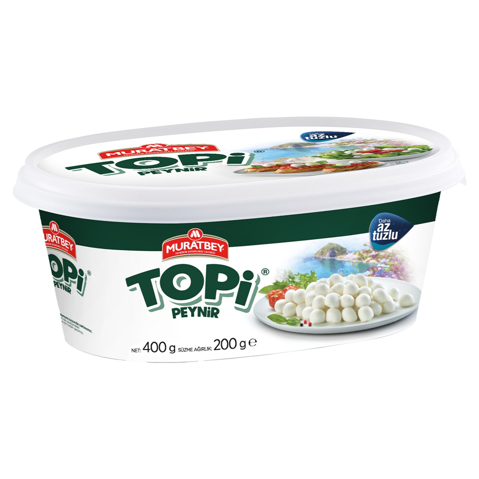 Muratbey Topi Cheese is a deliciously smooth and mild white cheese crafted in Türkiye, perfect for breakfast tables and everyday meals.