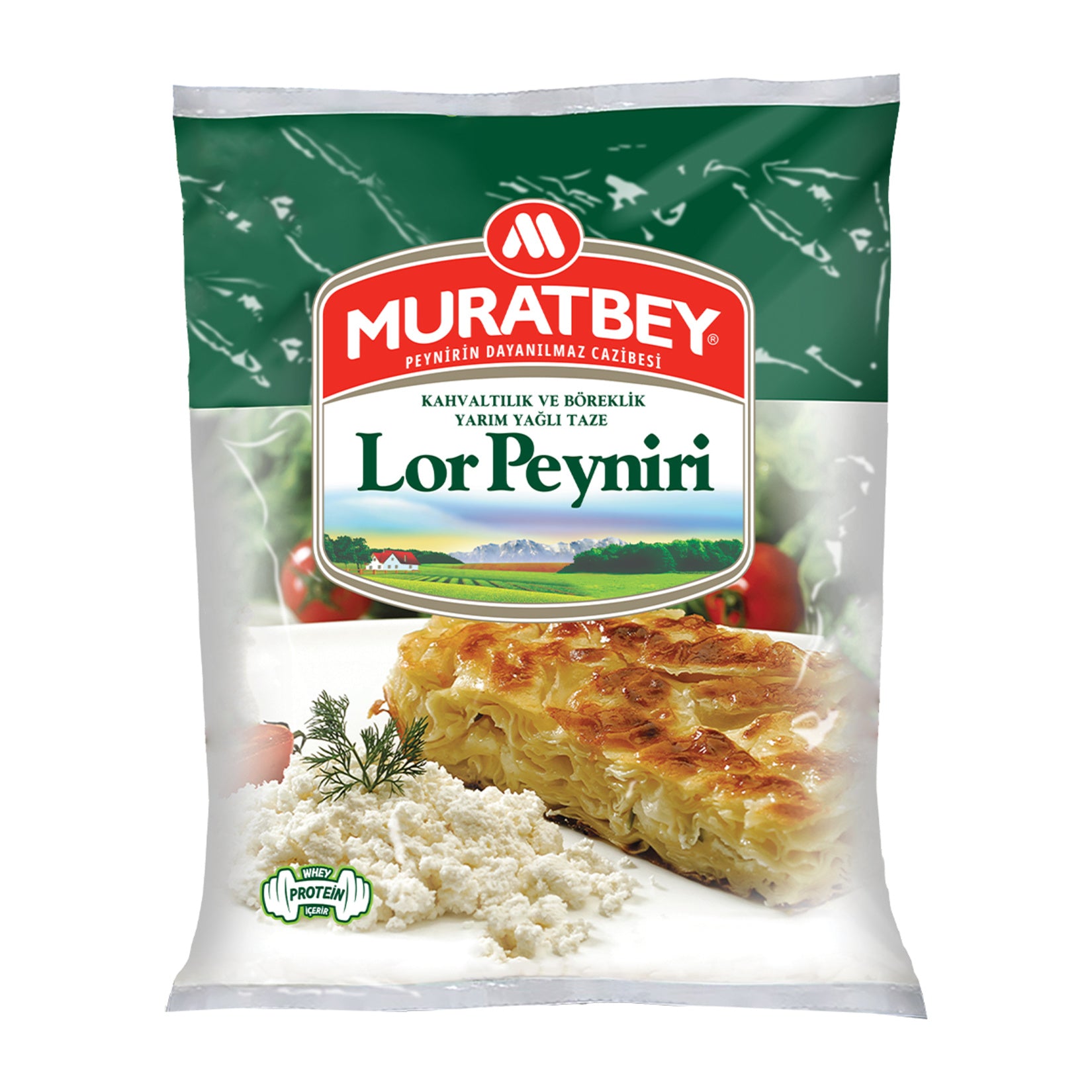 Muratbey Yarım Yağlı Taze Lor Peyniri is a light, fresh Turkish whey cheese made from pasteurized cow’s milk.