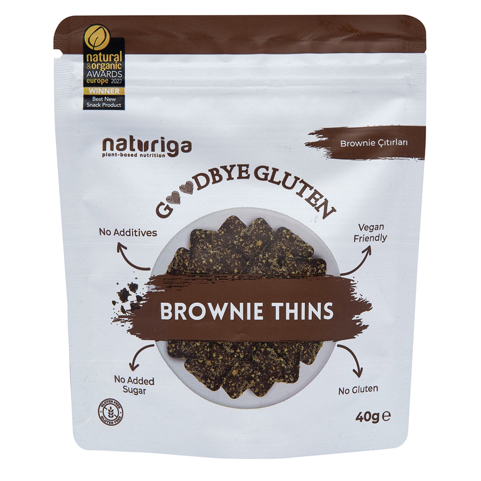 Discover a guilt-free snack with Naturiga Brownie Crisps—a deliciously crunchy treat made with wholesome ingredients like buckwheat flour, organic coconut oil, and 100% dark chocolate.