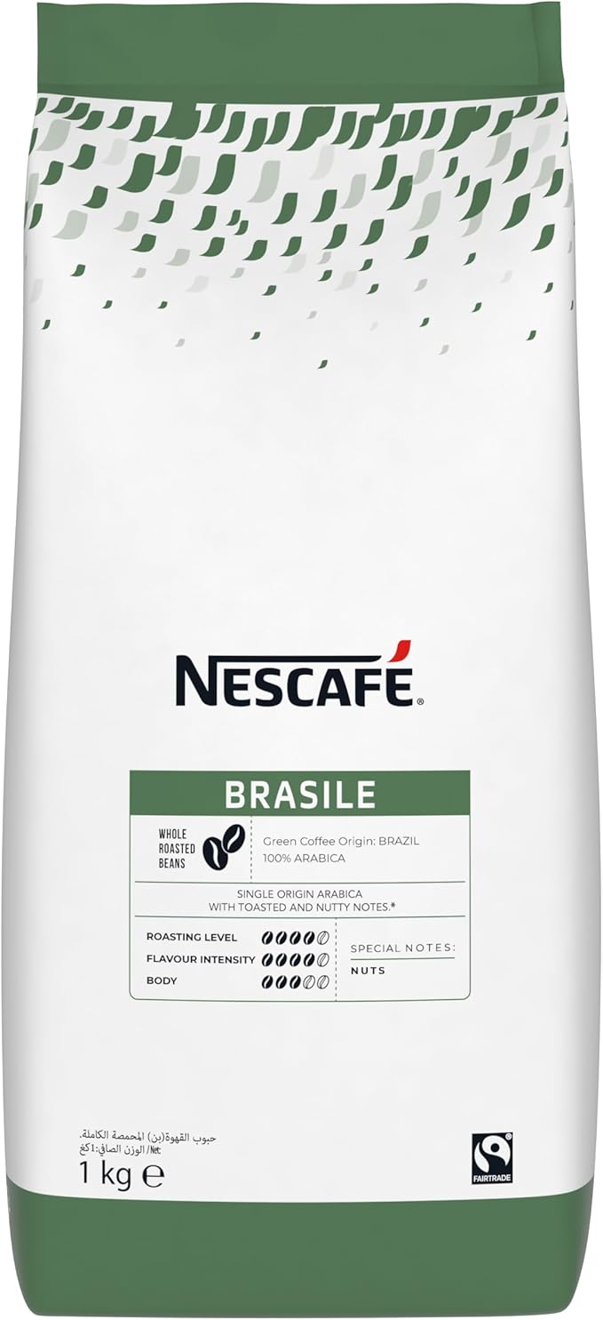 Nescafe Brasile Single Origin Whole Bean Coffee is crafted from carefully selected 100% Arabica beans sourced from Brazil’s distinguished coffee-growing regions.
