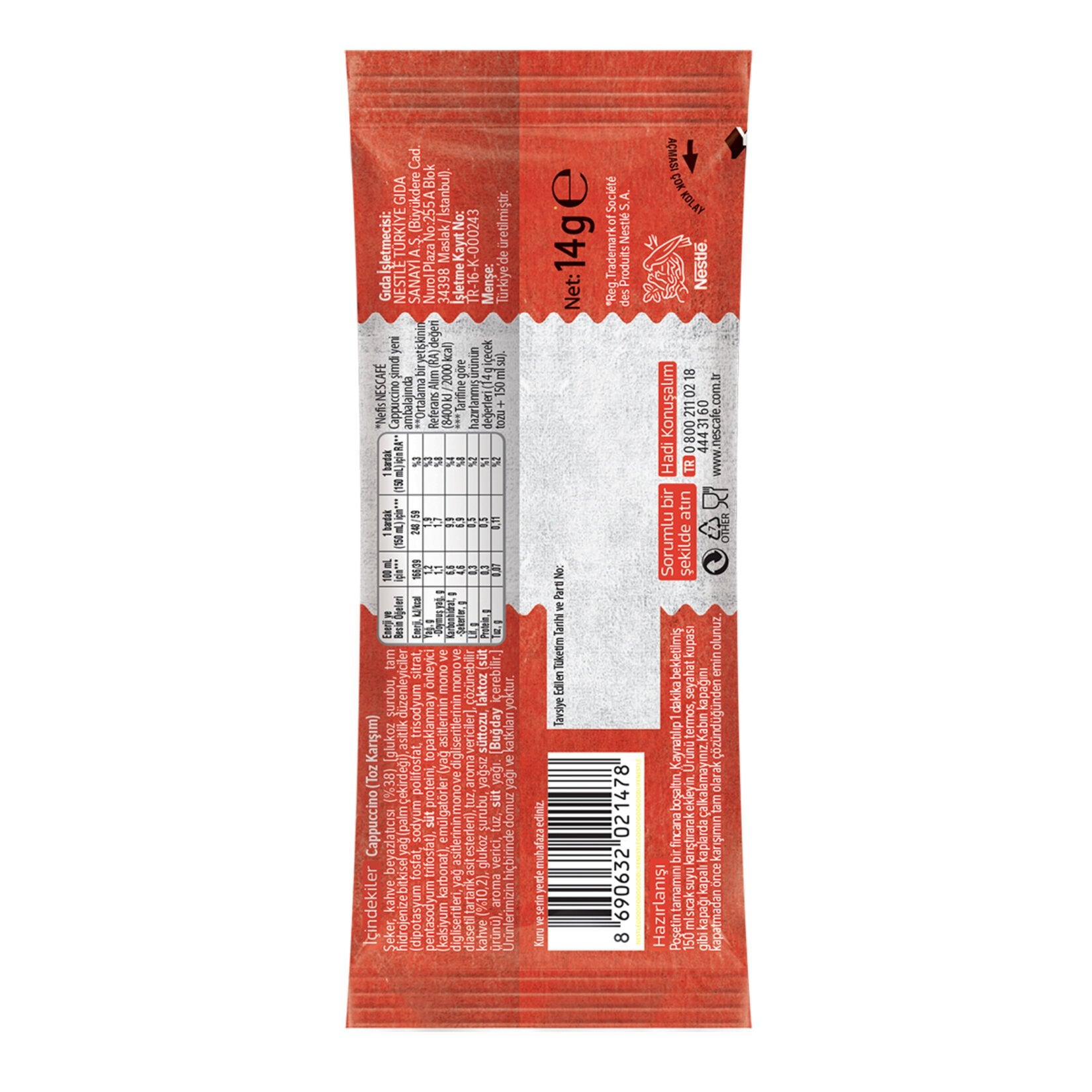 Nescafe Cappuccino Coffee Mix 14 G