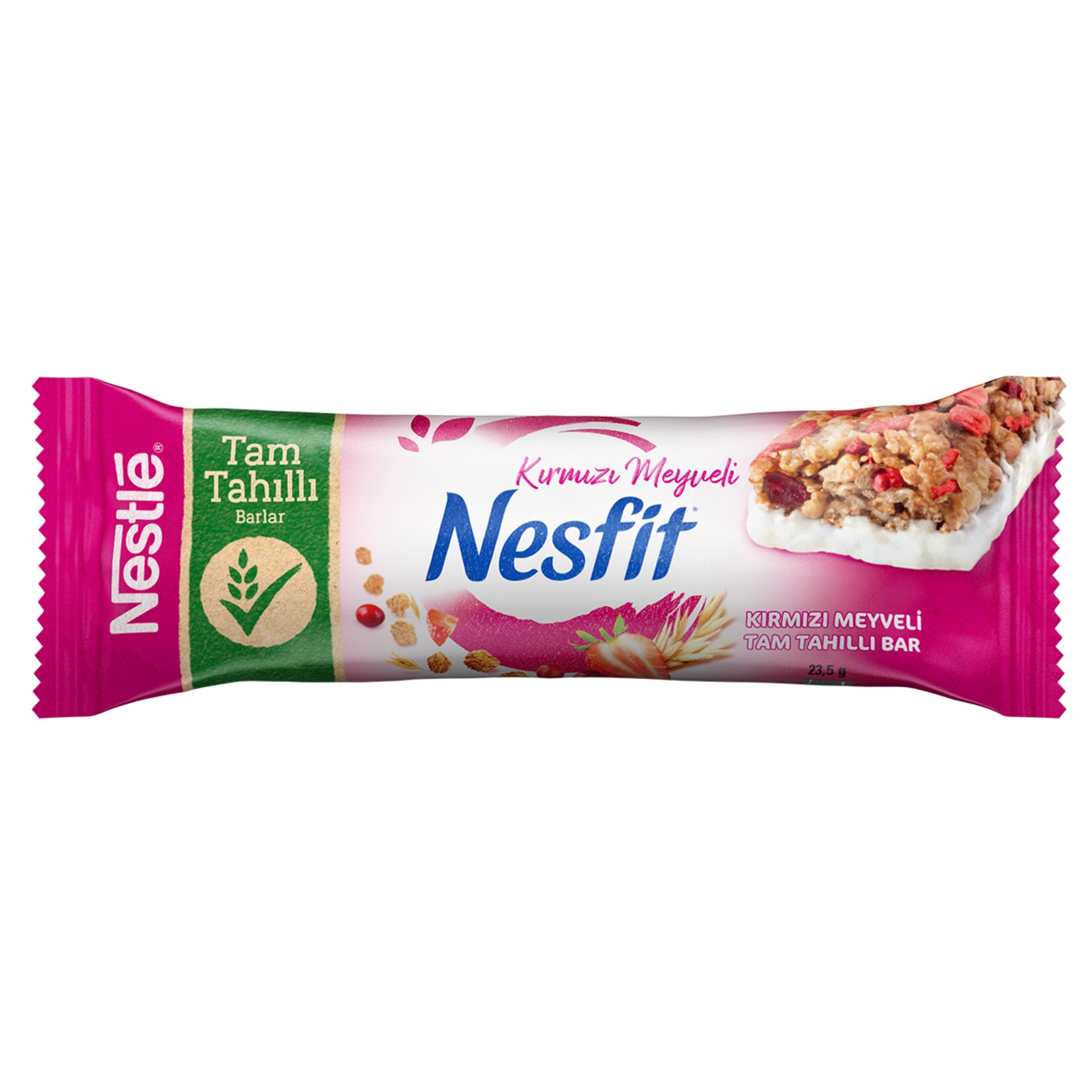 Looking for a tasty and satisfying snack that fits your active lifestyle? The Nesfit Red Berries Whole Grain Bar is a delicious blend of whole wheat, oats, and rice, enriched with real red berries including cranberries and strawberries.