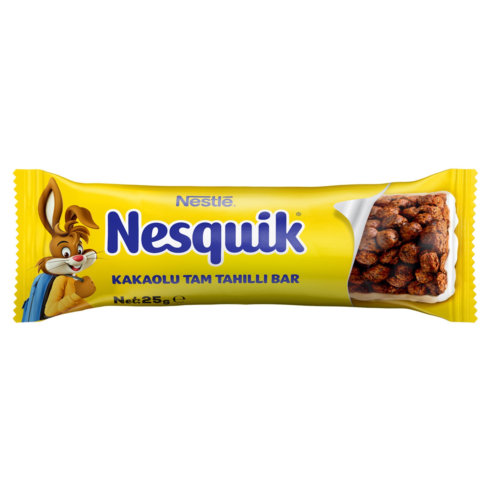 Enjoy the delicious taste of Nesquik Cereal Bar, a perfect on-the-go snack combining whole grains and the classic Nesquik flavor you love.