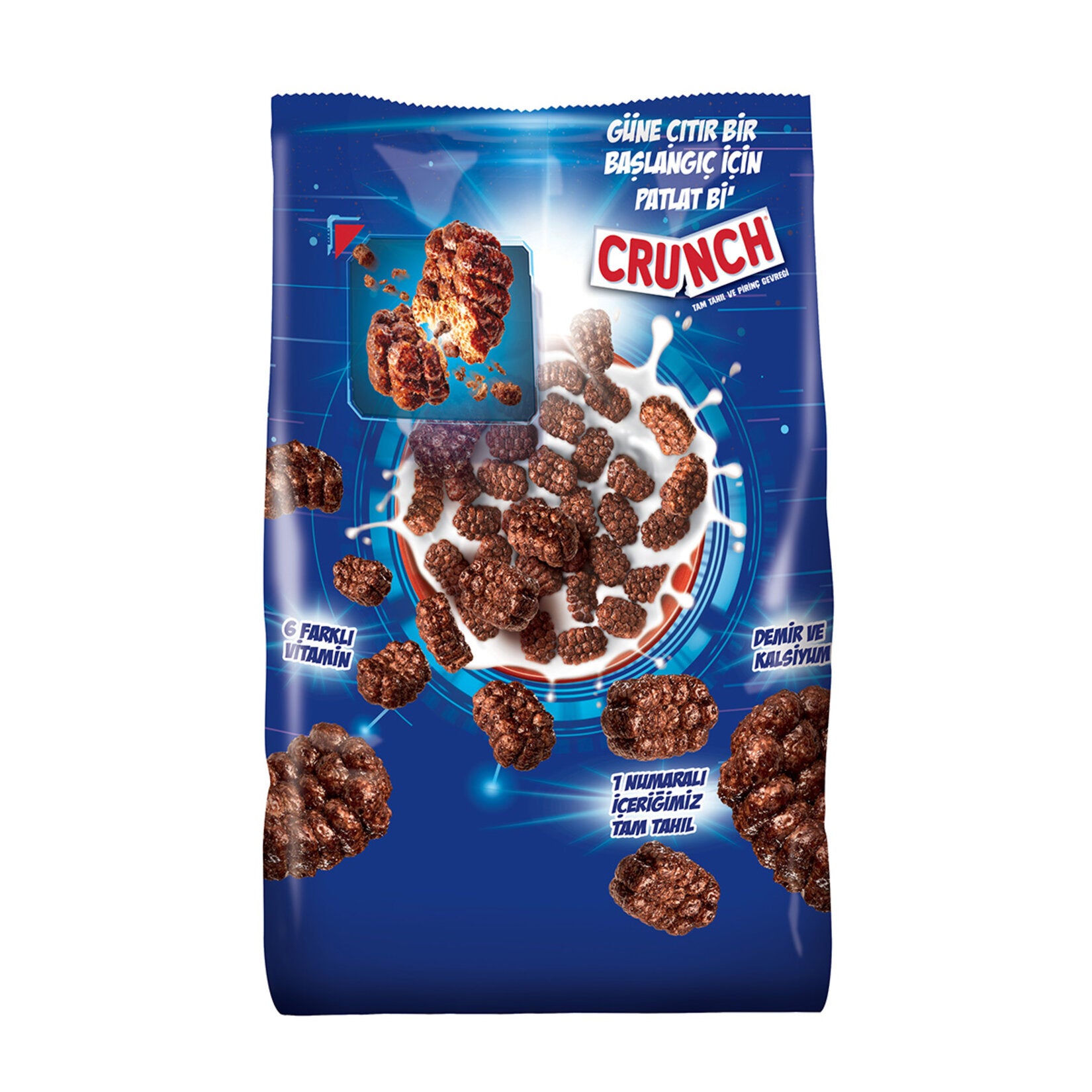 Start your morning with the crispy, chocolatey taste of Crunch Whole Grain and Rice Cereal.