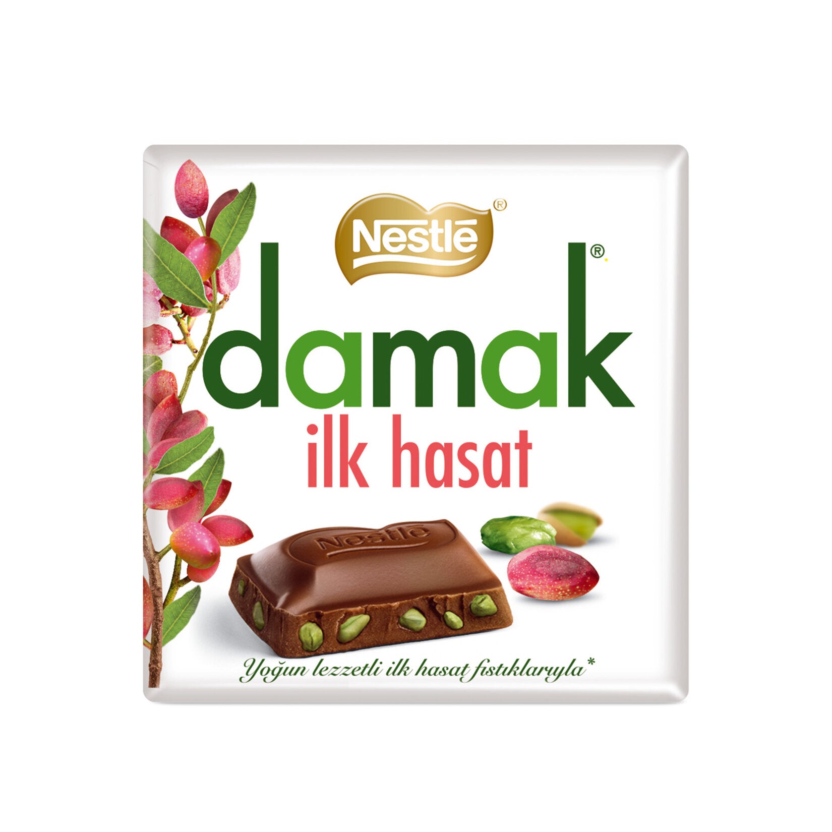 Nestle Damak Ilk Hasat Pistachio Milk Chocolate Bar brings together the rich creaminess of milk chocolate with the bold crunch of first-harvest Antep pistachios.