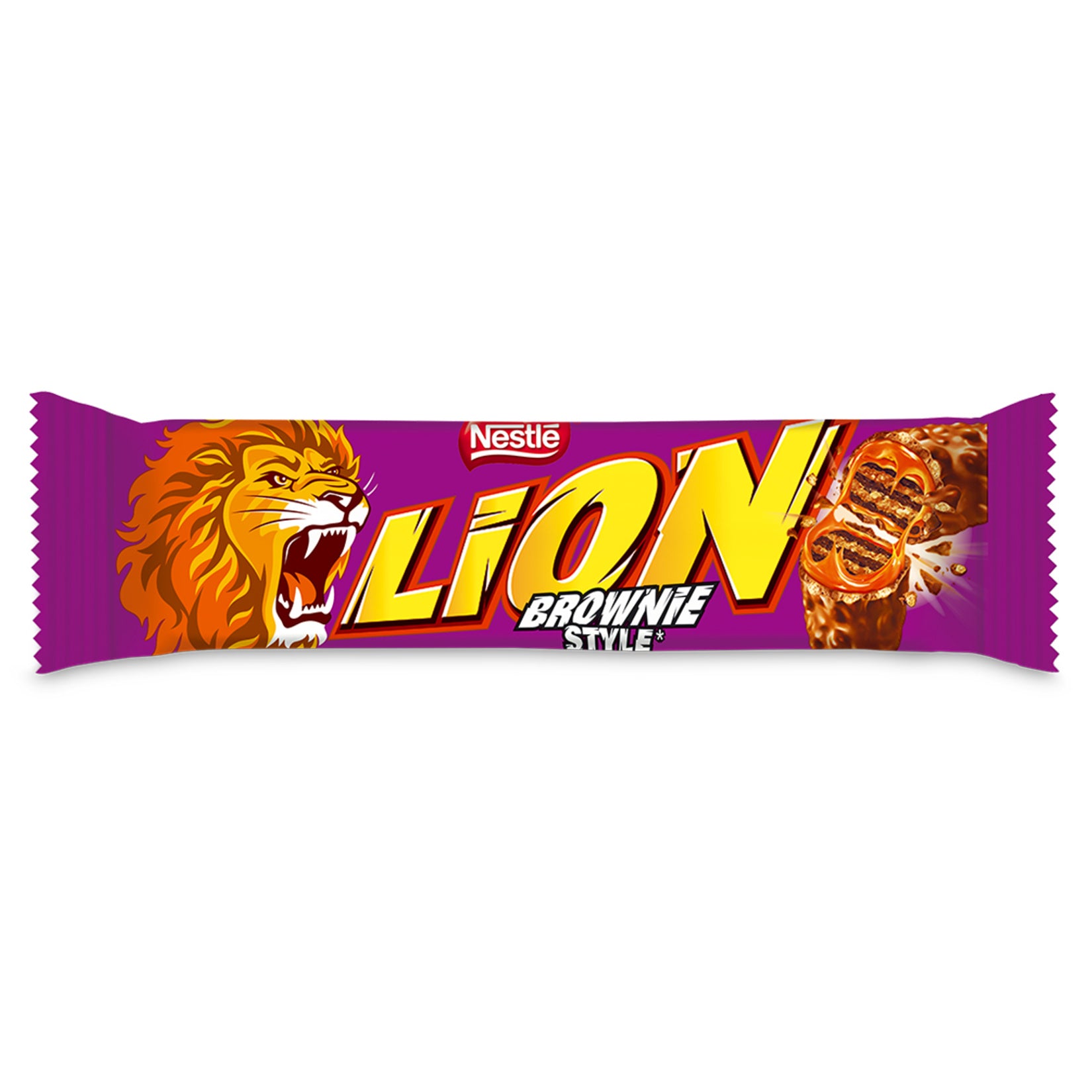 Nestle Lion Brownie Style Wafer Bar combines the bold crunch of the classic Lion bar with a rich brownie-inspired flavor.